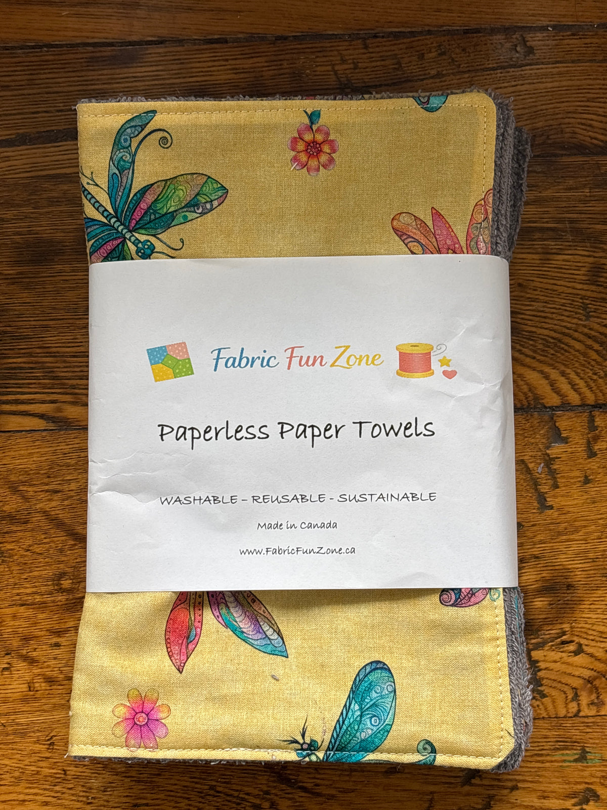 Paperless Paper Towel Sets of 4 Handmade by Fabric Fun Zone