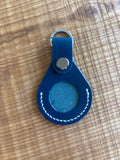 Handcrafted Leather Air Tag Keychain by Red Valley Studios