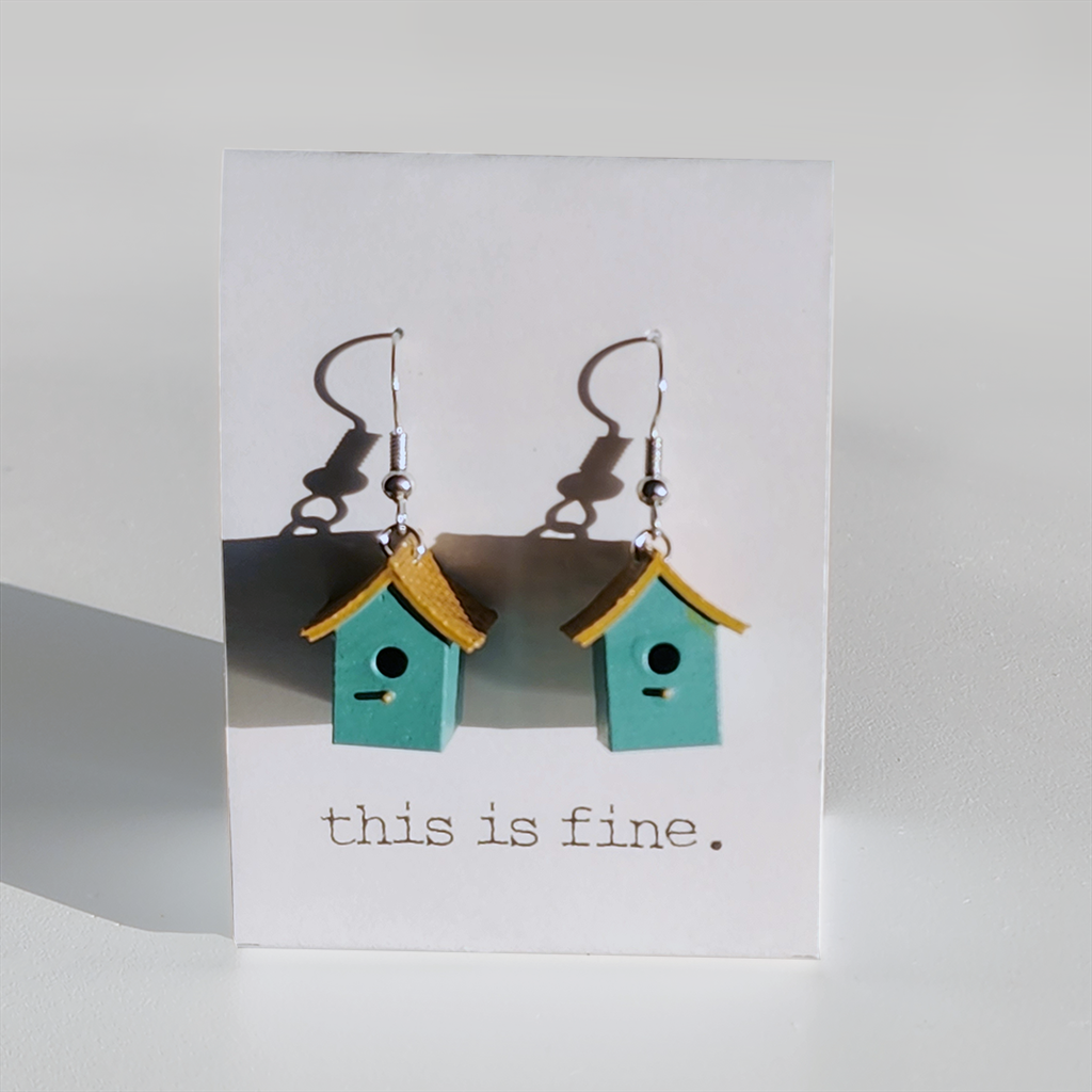 Birdhouse Earrings - Affordable Housing by this is fine
