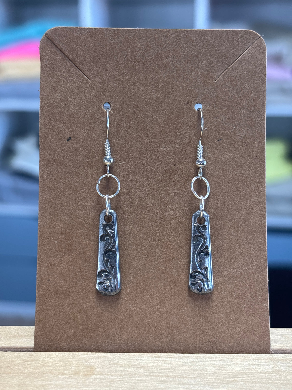 Earrings Locally Made of Repurposed Silverware by Maven of Mischief