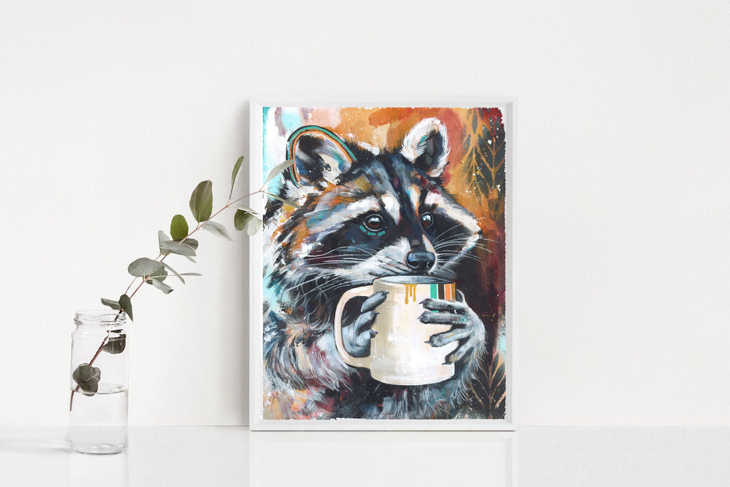 Raccoon Art Print - Art Print and Greeting Card
