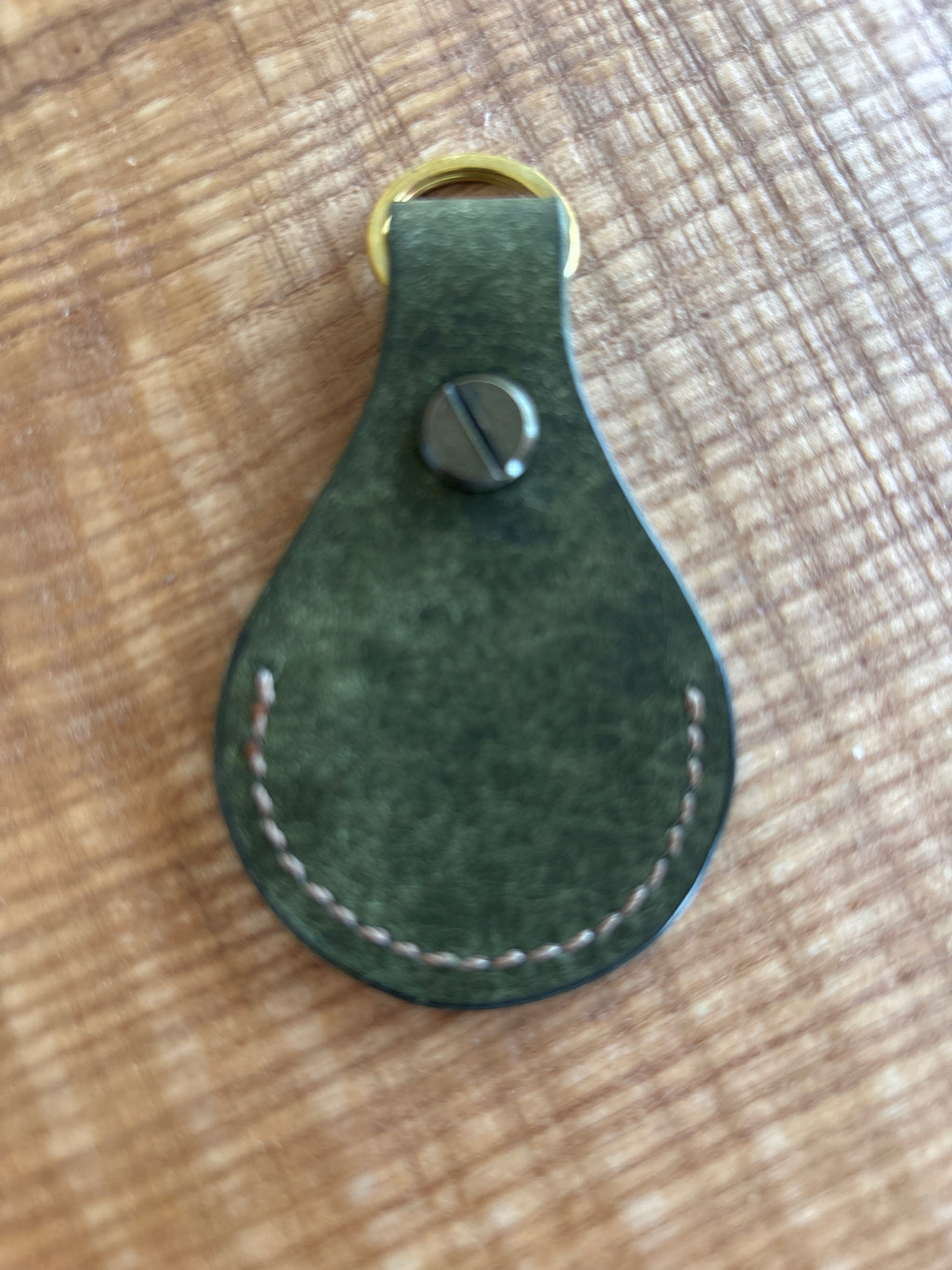 Handcrafted Leather Air Tag Keychain by Red Valley Studios