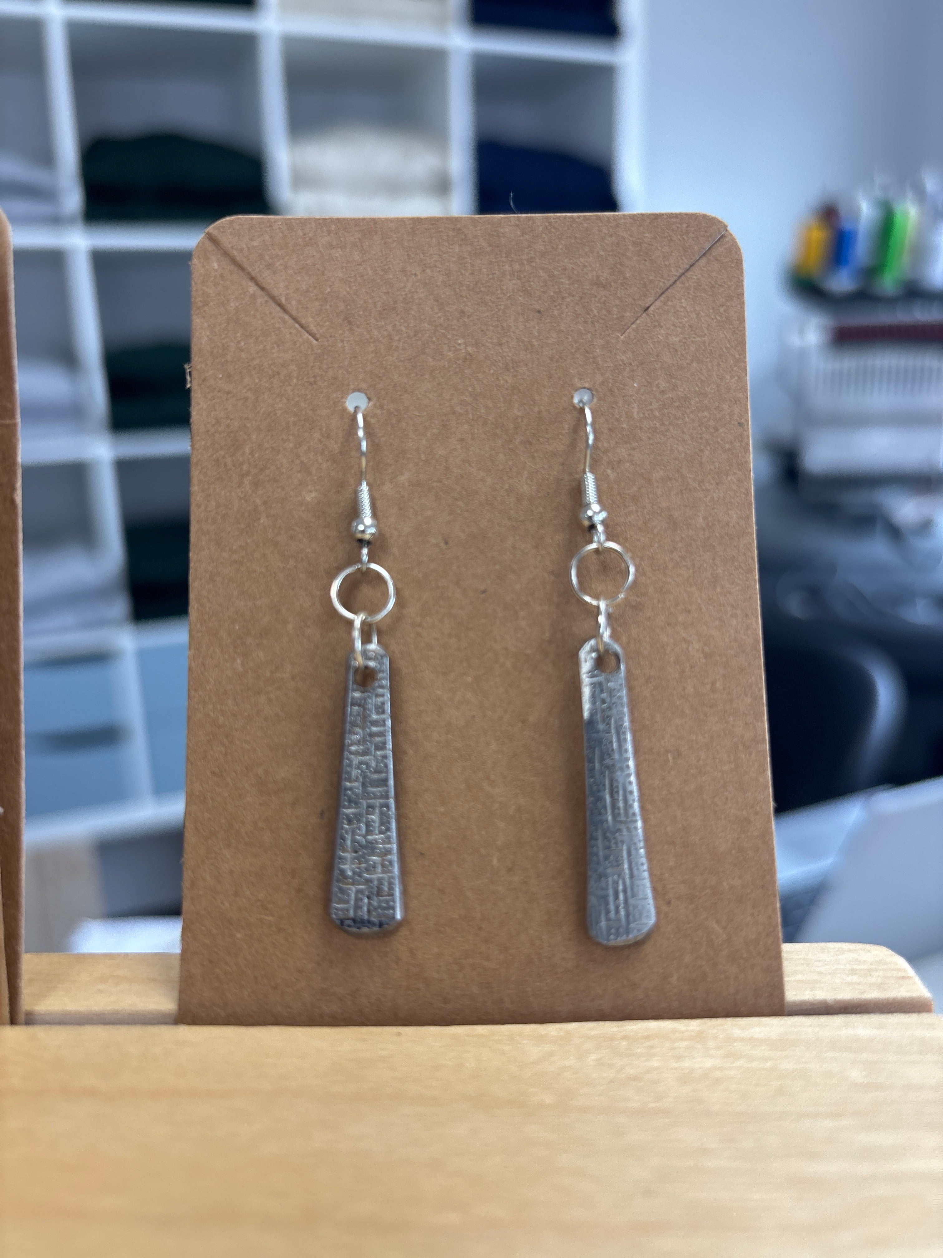 Earrings Locally Made of Repurposed Silverware by Maven of Mischief
