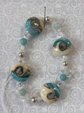 Meri Glass Blue Sea & Ivory Bracelet
