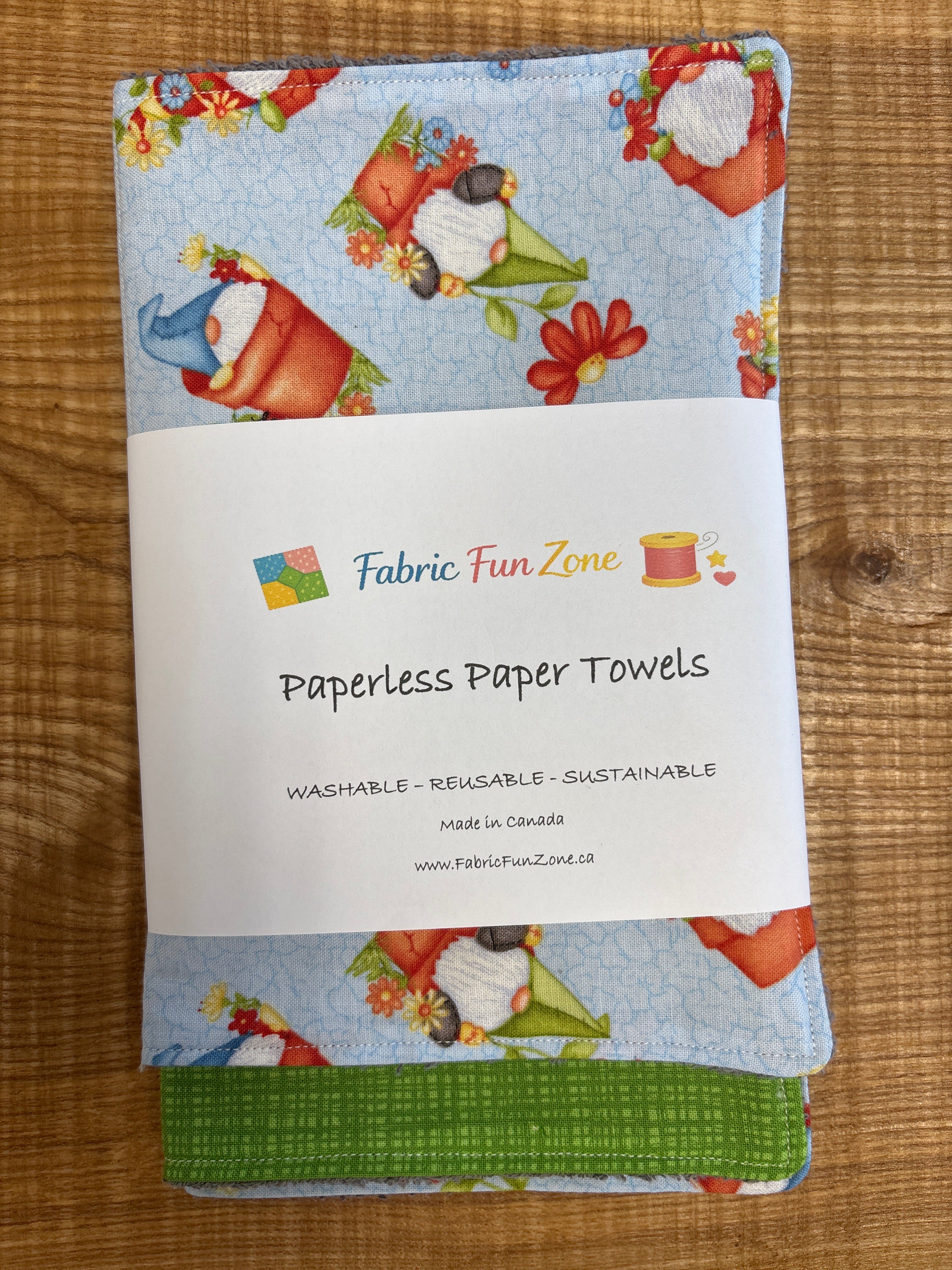 Paperless Paper Towel Sets of 4 Handmade by Fabric Fun Zone