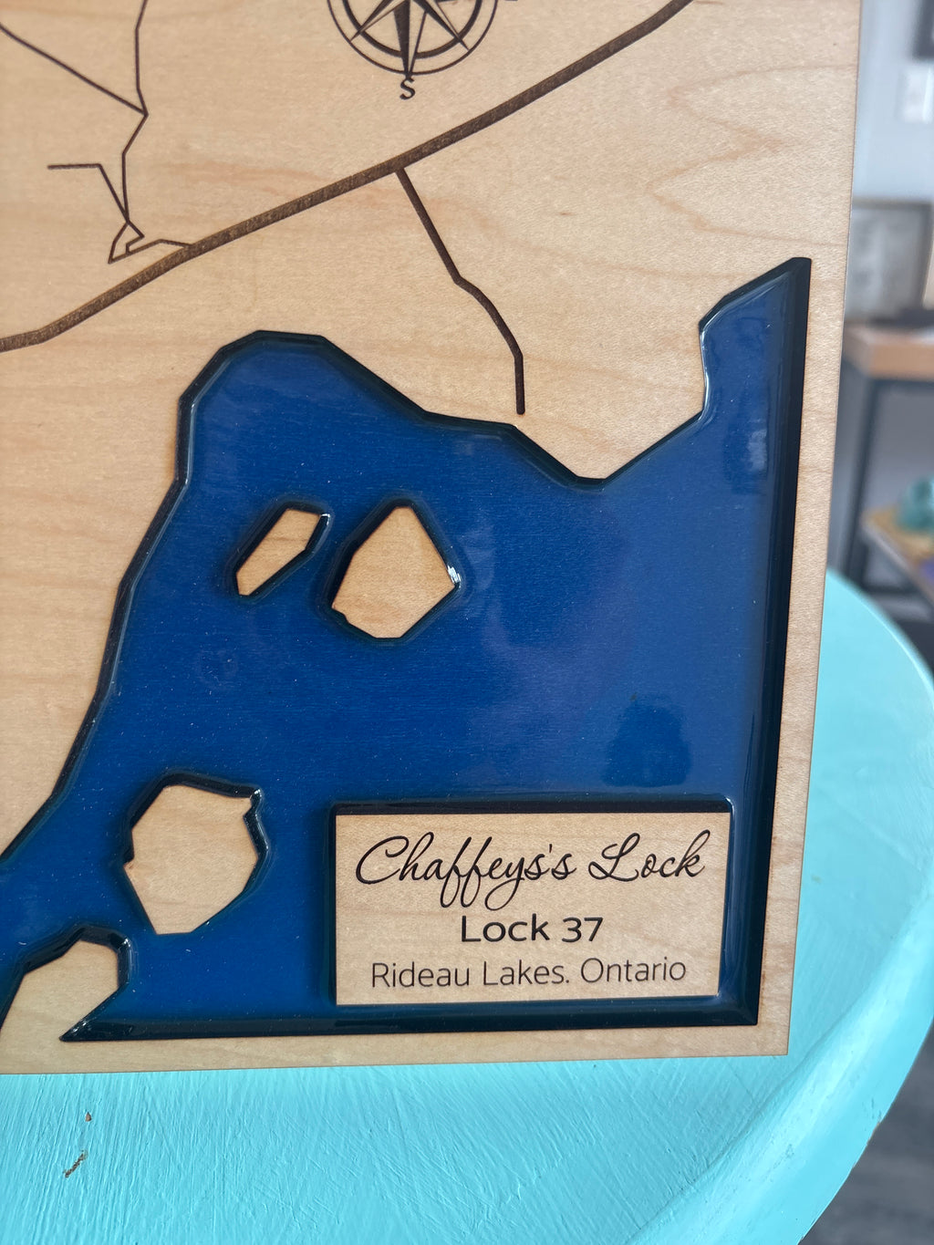 Chaffey's Lock Wood and Resin Art - 9.5" x 18"