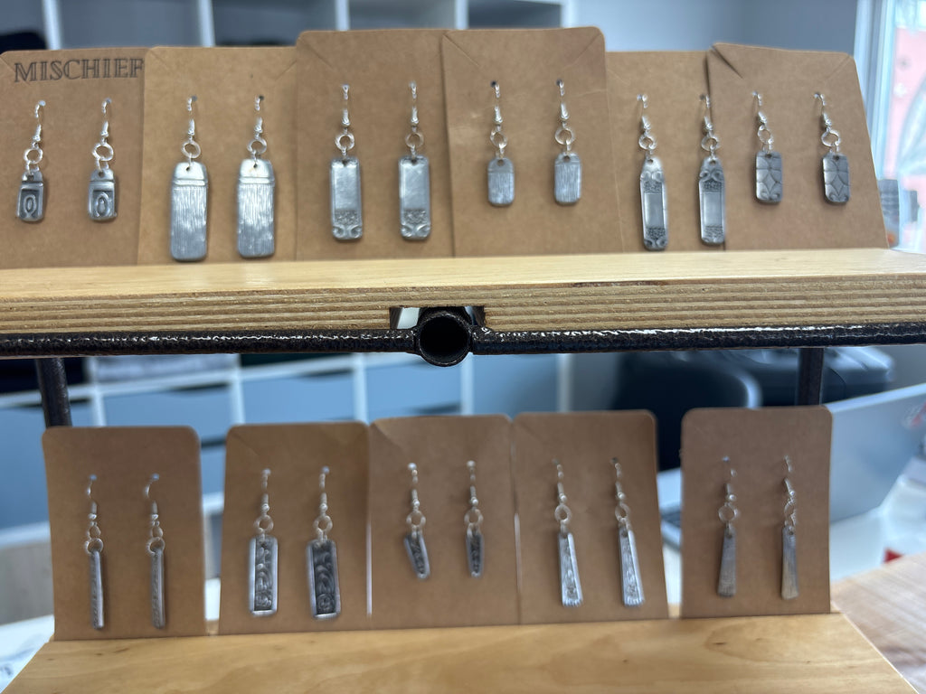Earrings Locally Made of Repurposed Silverware by Maven of Mischief