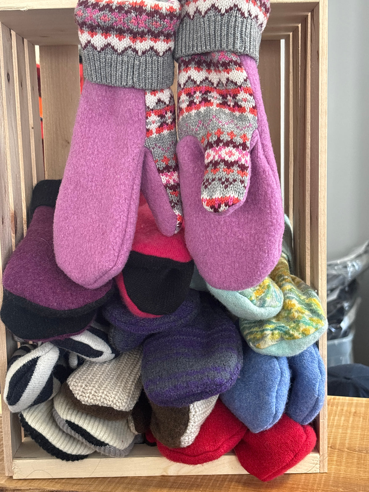 Handmade Upcycled Sweater Mittens by Sew So Nancy
