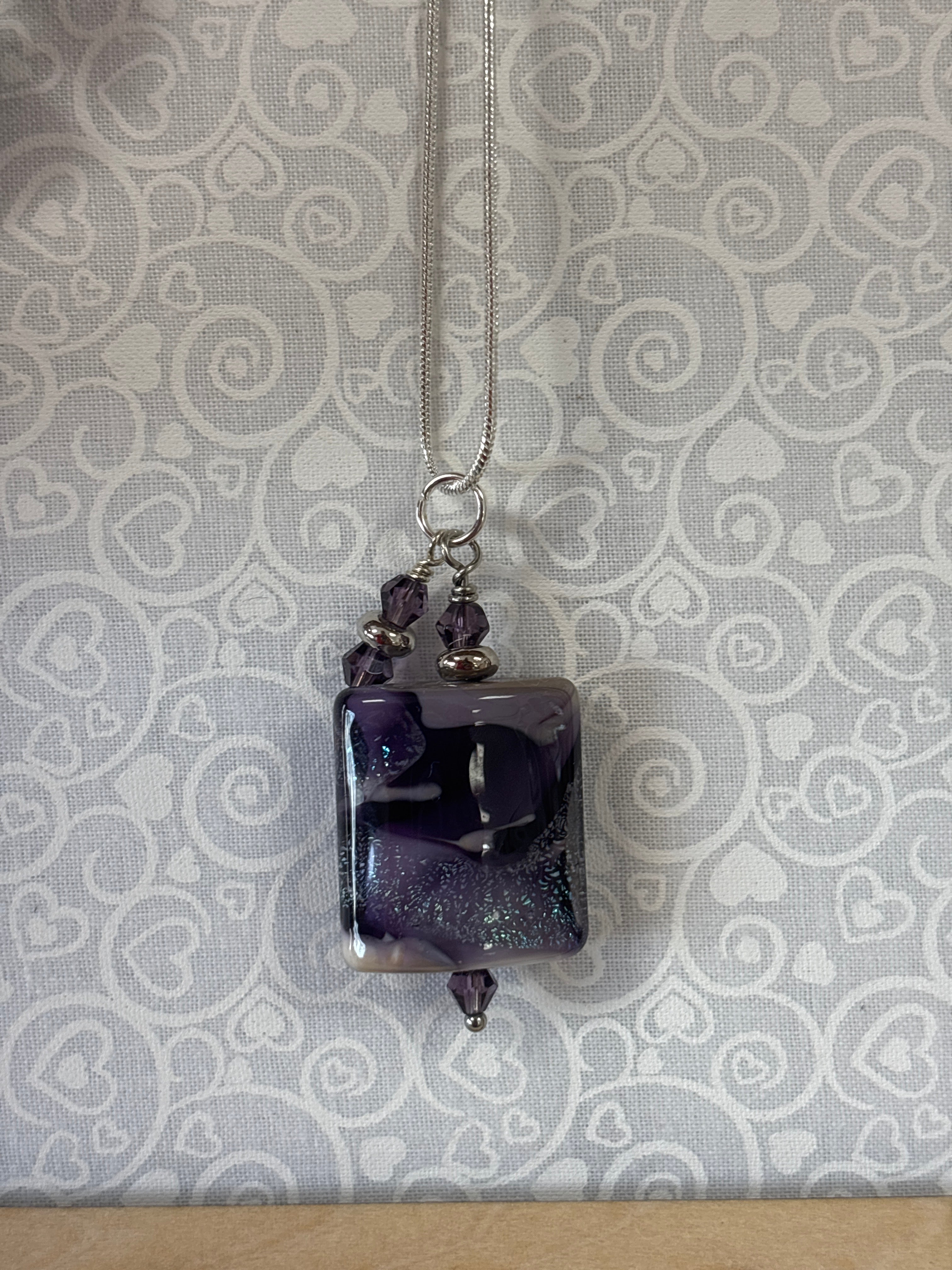 Meri Glass Beads Purple Sparkle Necklace