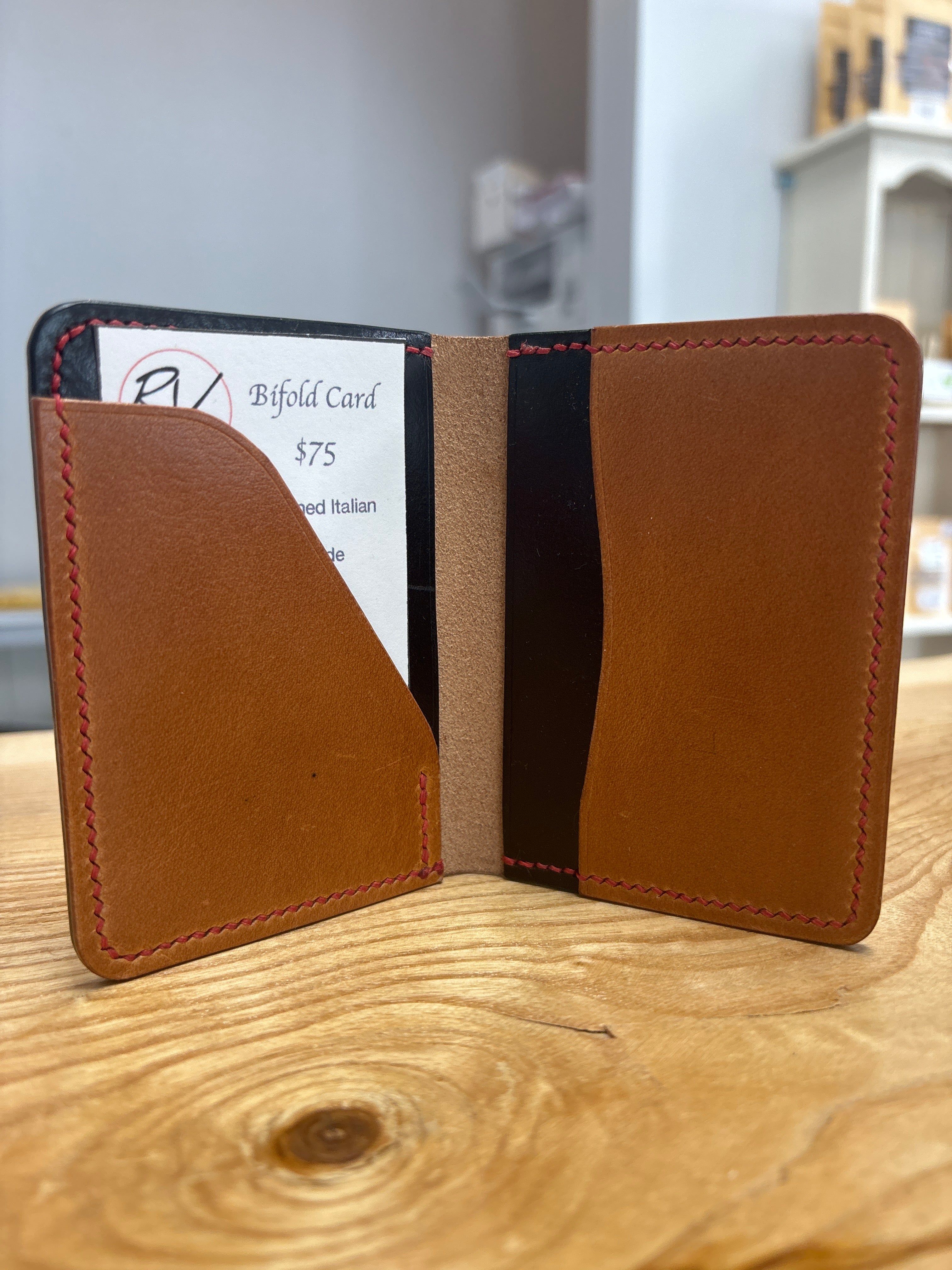 Handcrafted Bifold Card Holder by Red Valley Studios