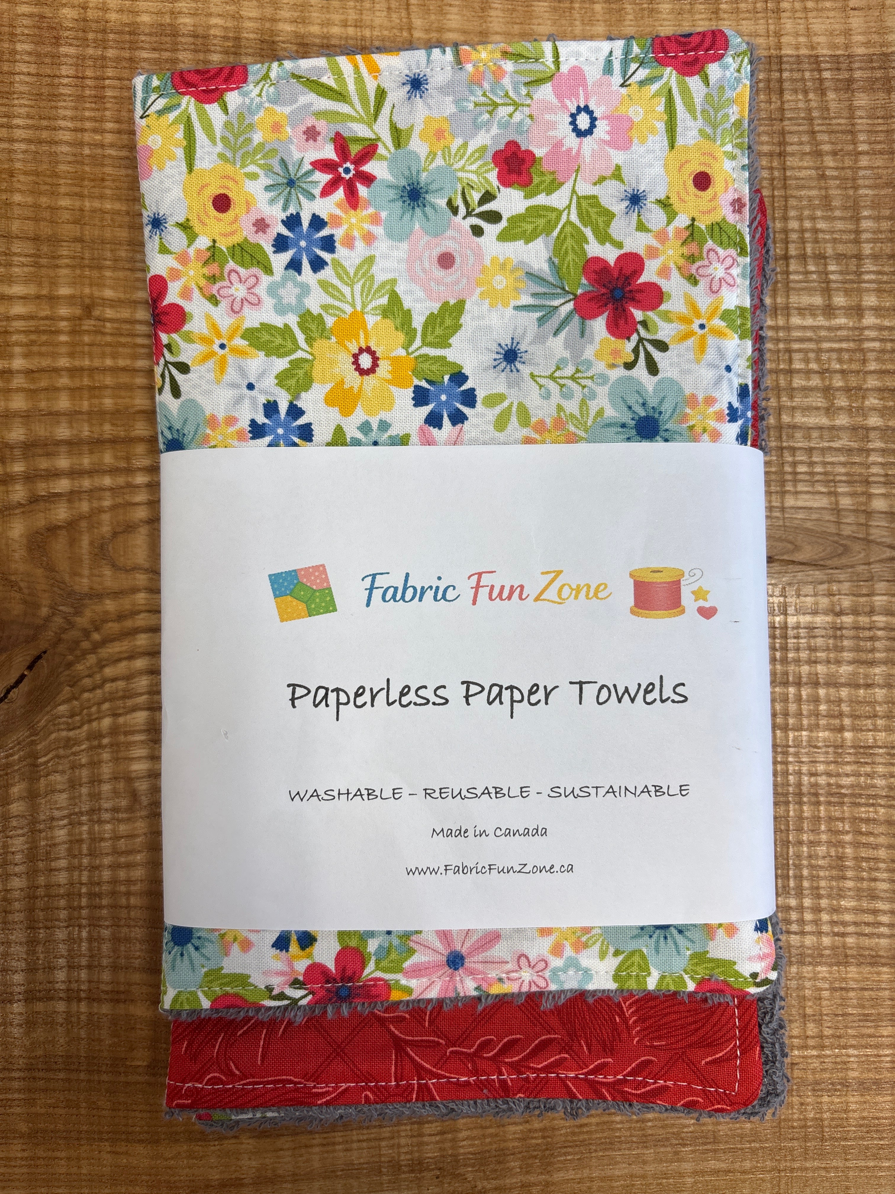 Paperless Paper Towel Sets of 4 Handmade by Fabric Fun Zone