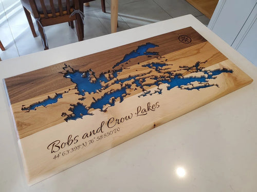 Bobs & Crow Lakes Epoxy Resin Wood Wall Art