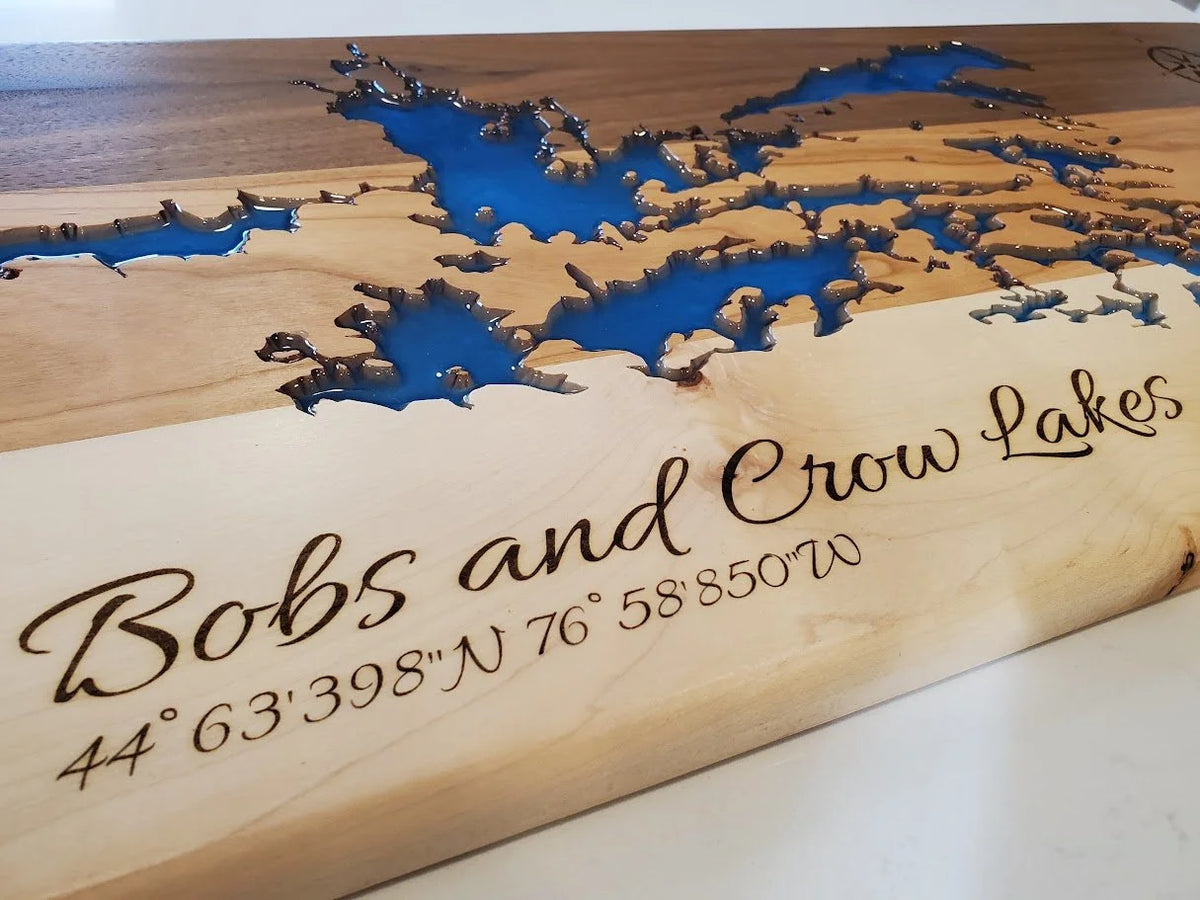 Bobs & Crow Lakes Epoxy Resin Wood Wall Art