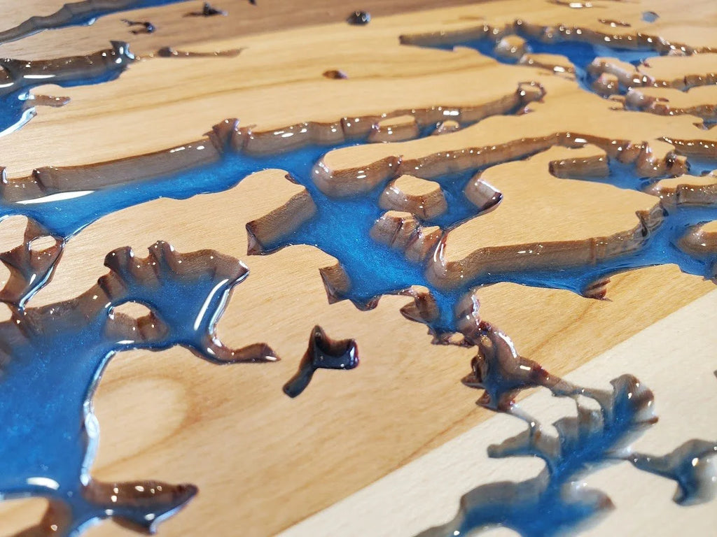 Bobs & Crow Lakes Epoxy Resin Wood Wall Art