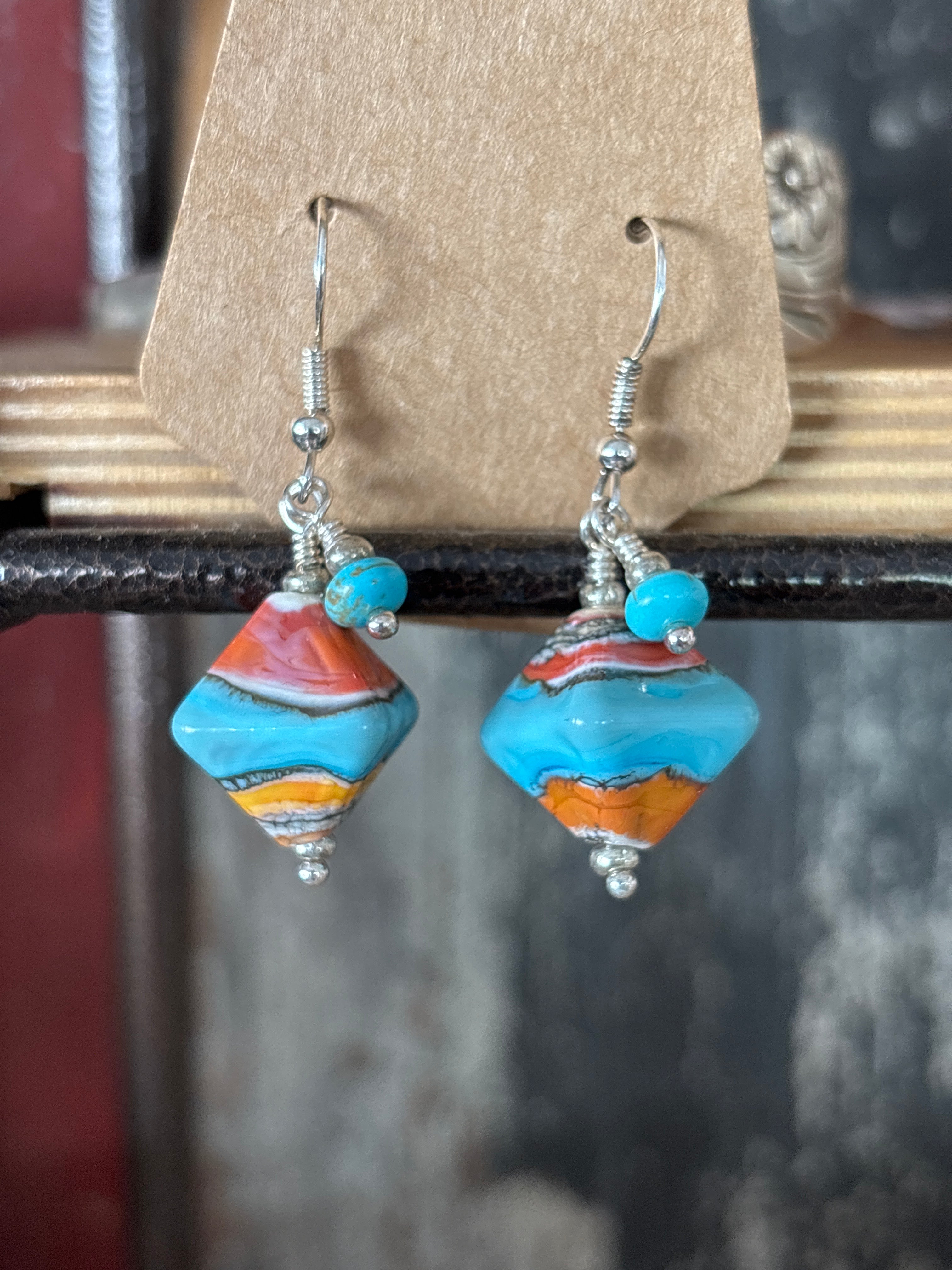 Painted Desert Handmade Glass Bead Earrings by Meri Glass Beads