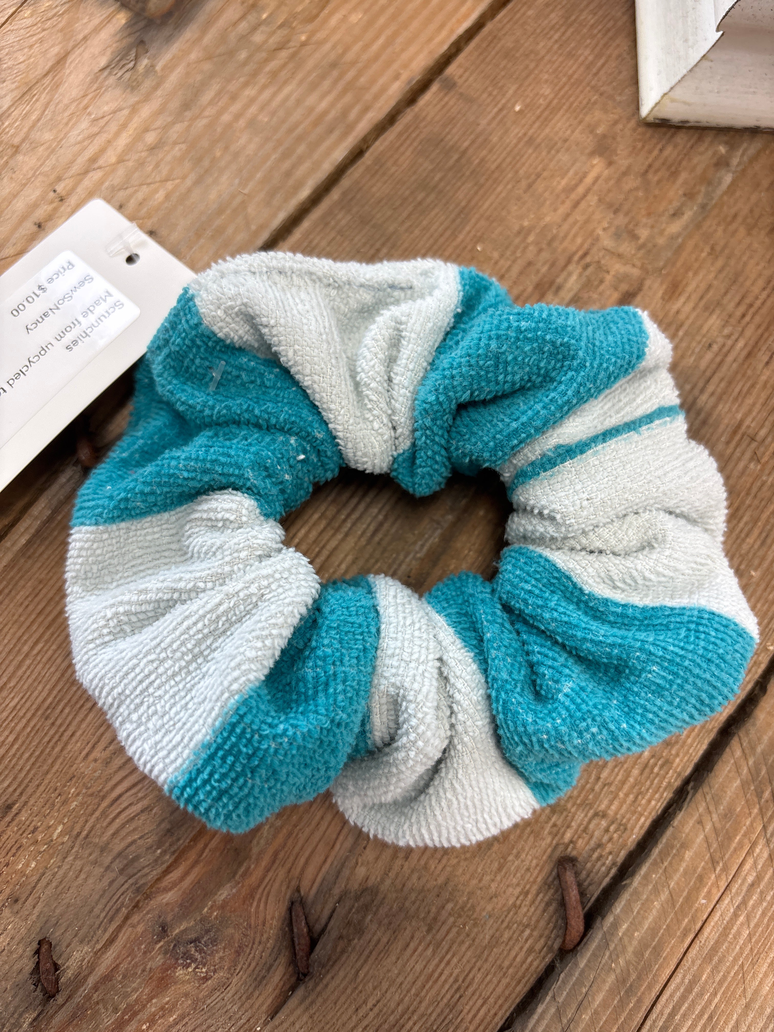 Handmade Repurposed Towel Scrunchies by Sew So Nancy