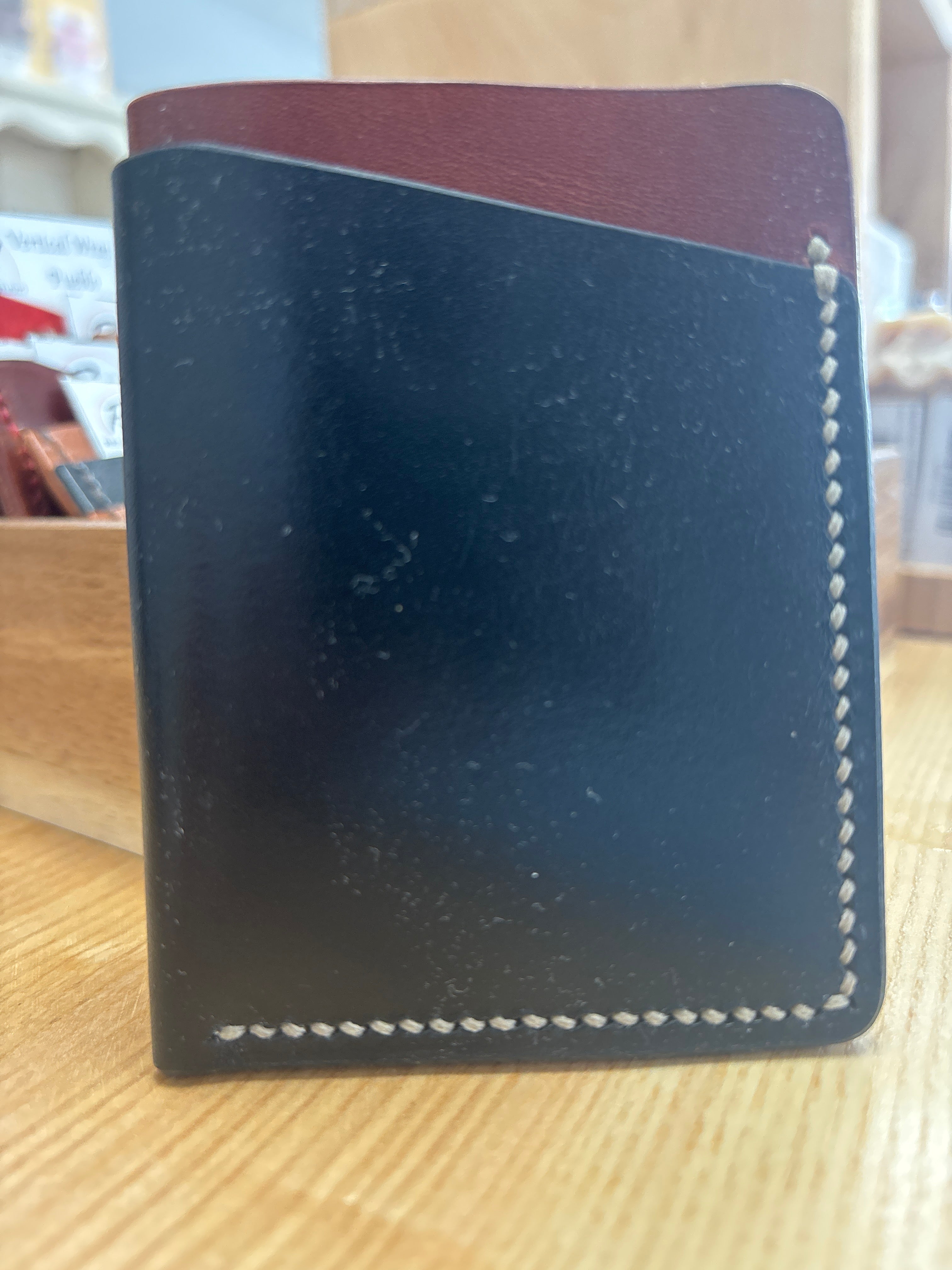 Handcrafted Leather Vertical Wrap Wallet by Red Valley Studios