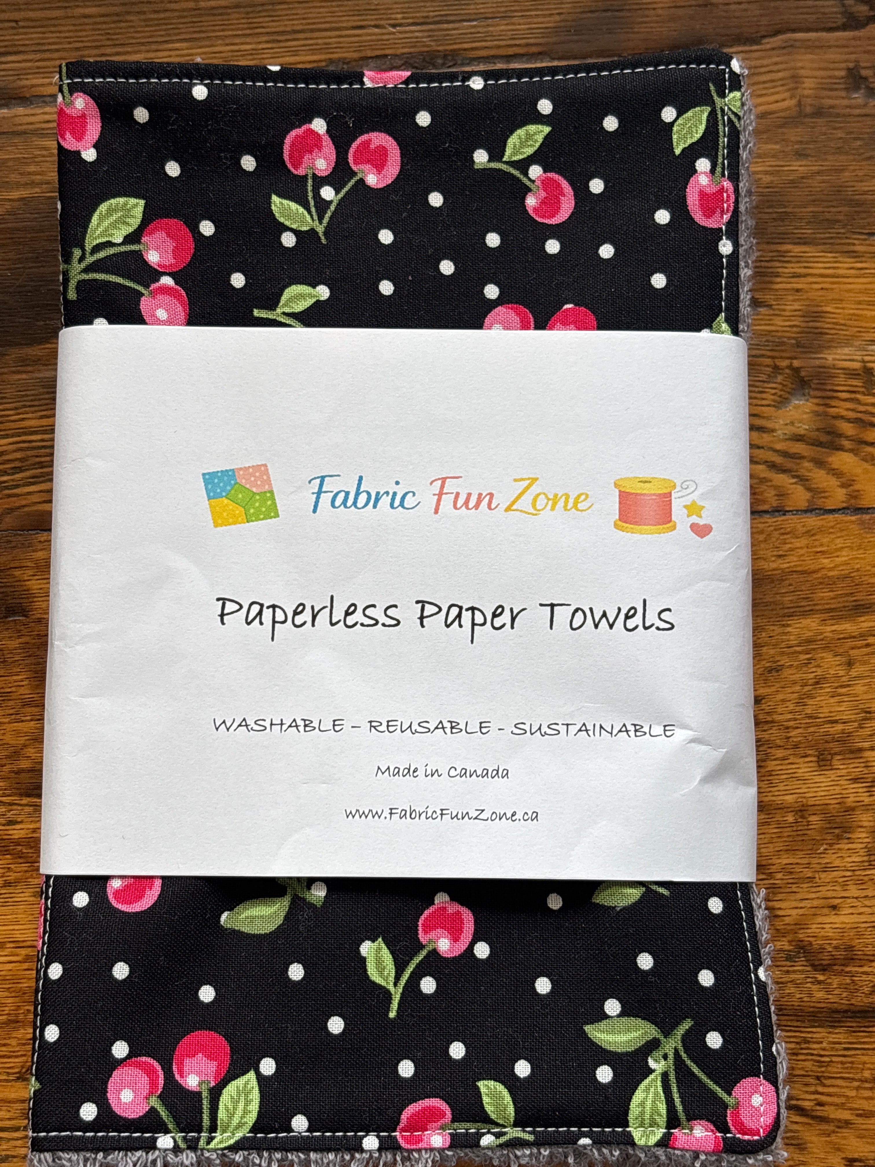 Paperless Paper Towel Sets of 4 Handmade by Fabric Fun Zone