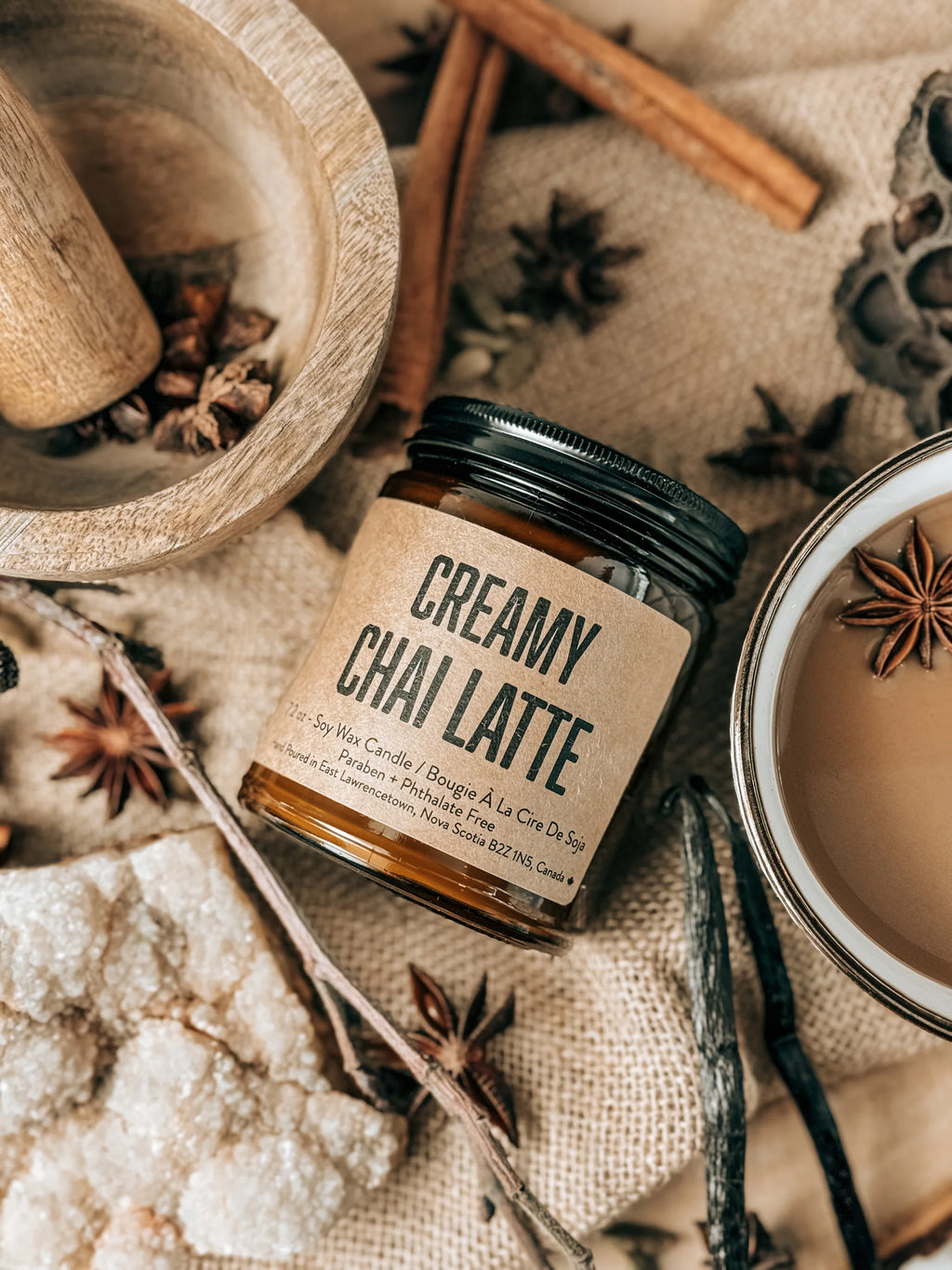 Creamy Chai Latte Lawrencetown Candle Co. Soy Candle