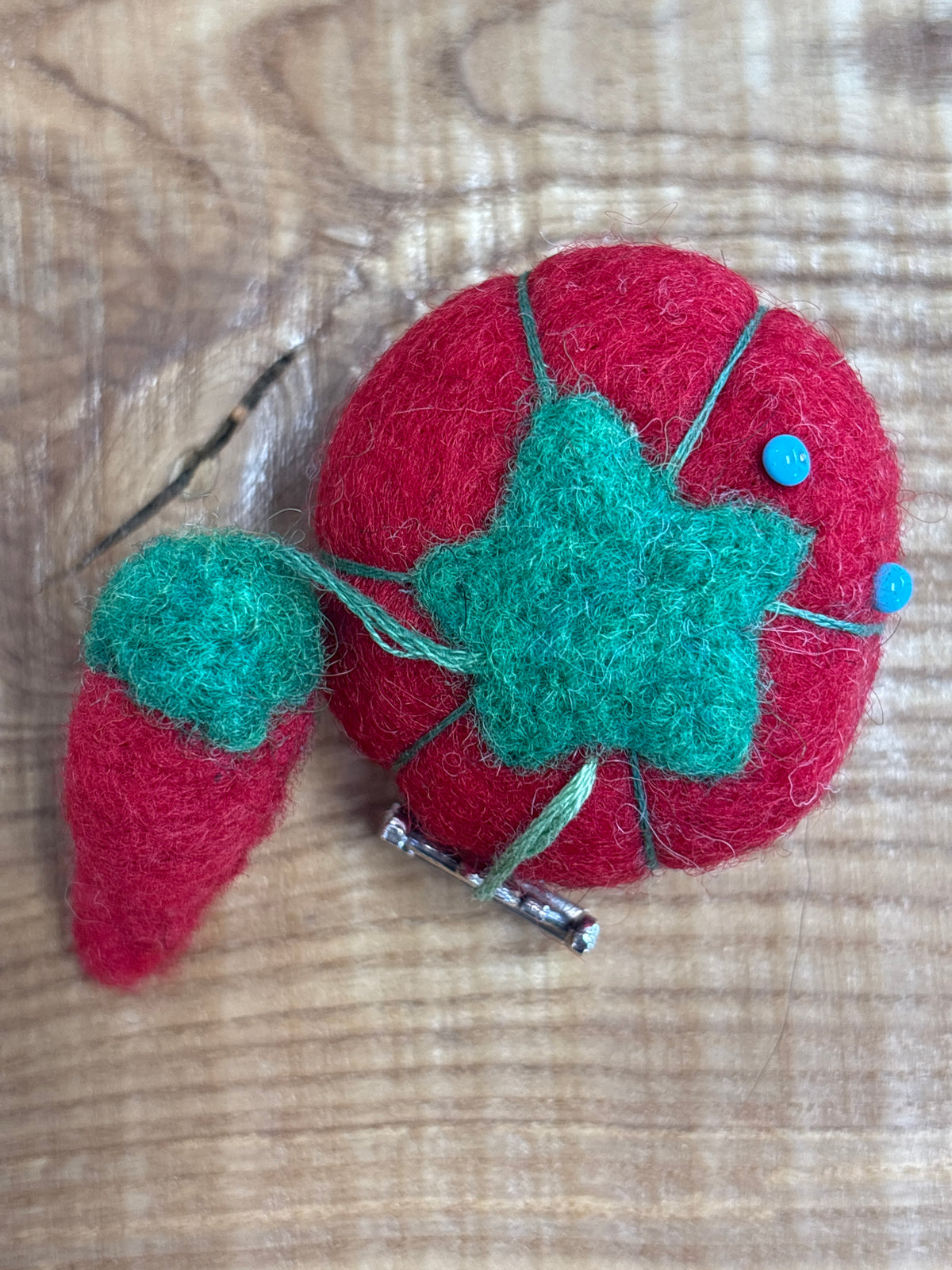 Tomato & Strawberry Pincushion by Judi's Whimsical Woolies