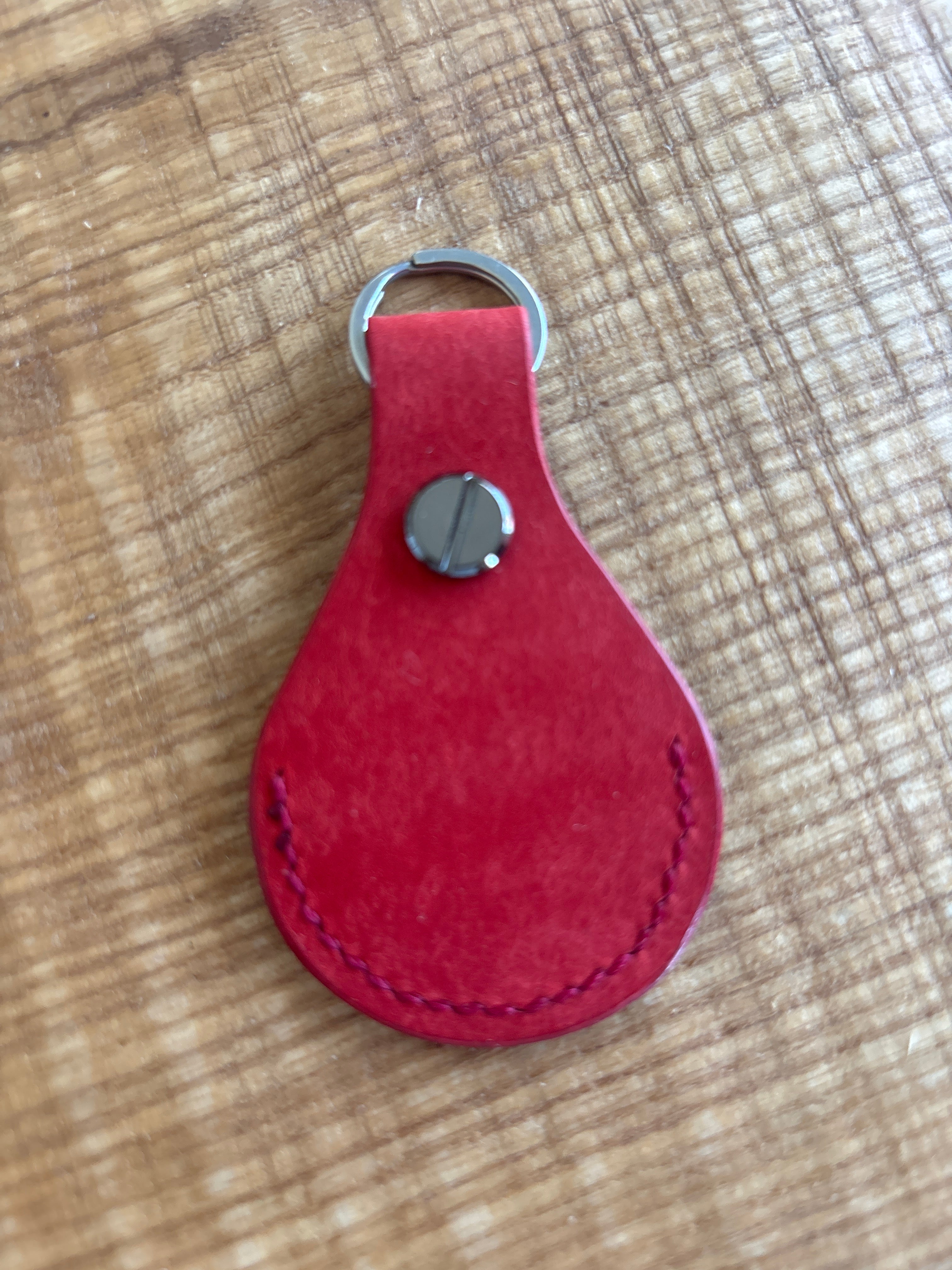 Handcrafted Leather Air Tag Keychain by Red Valley Studios