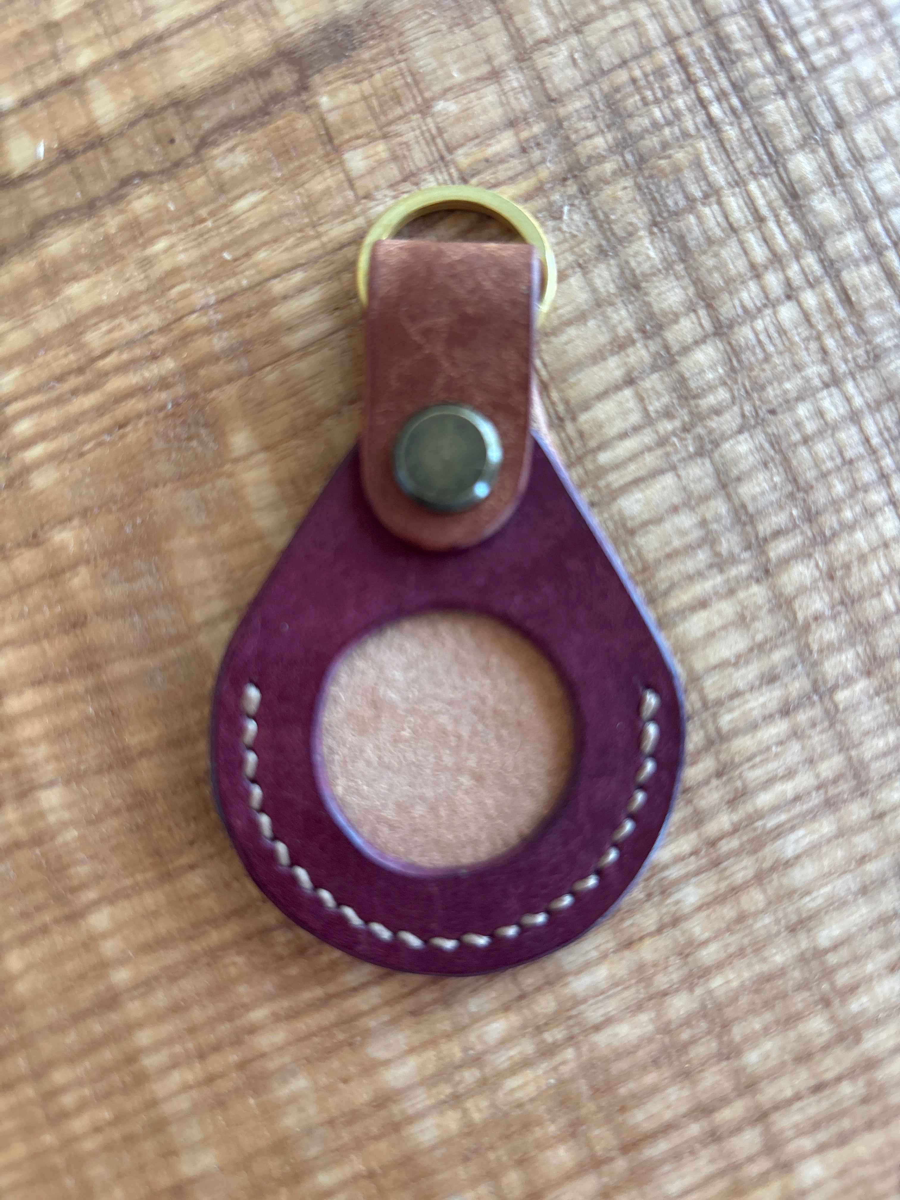 Handcrafted Leather Air Tag Keychain by Red Valley Studios