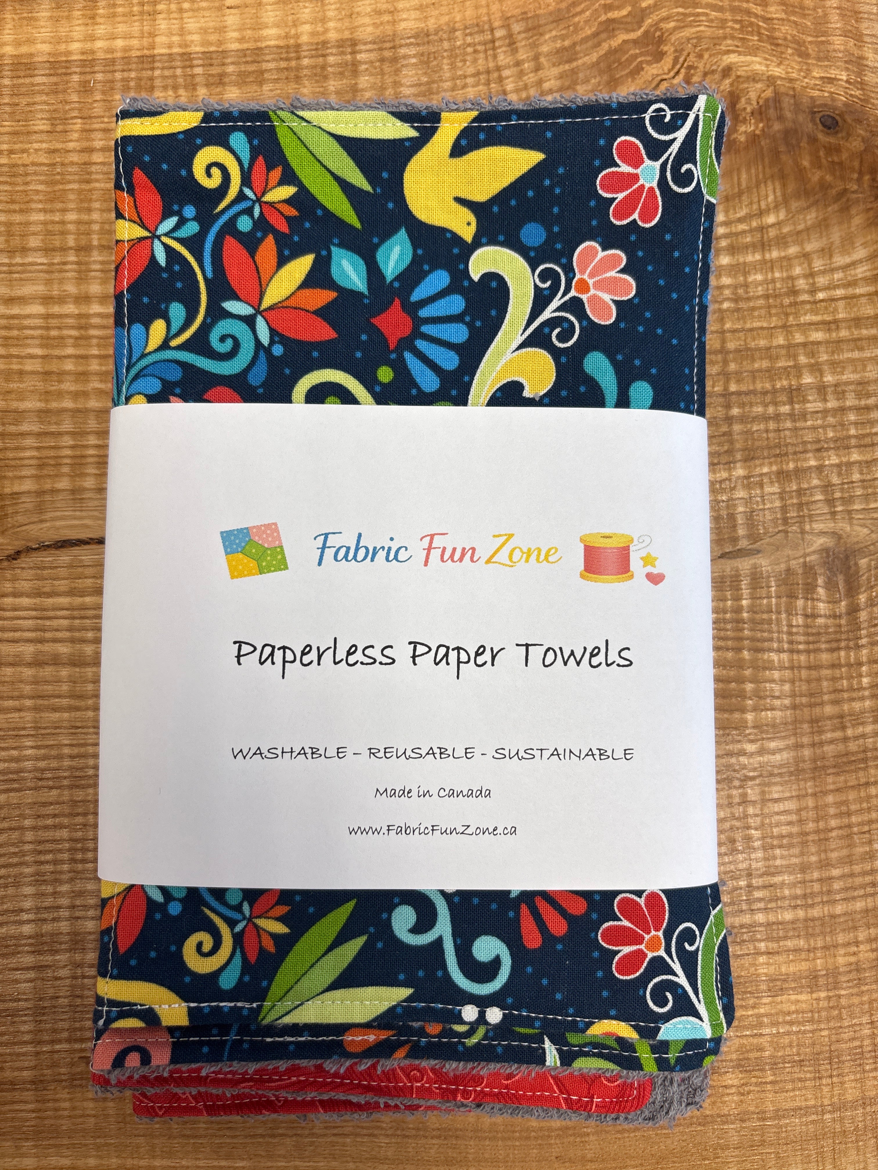 Paperless Paper Towel Sets of 4 Handmade by Fabric Fun Zone