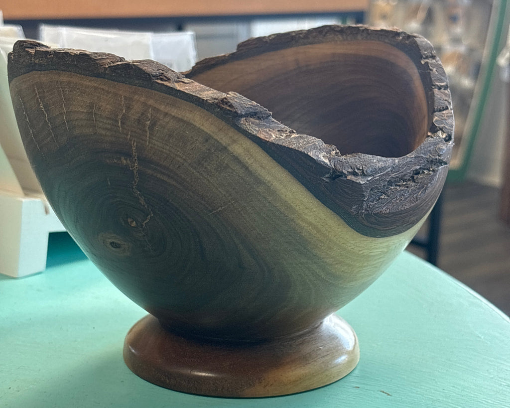 live edge one of  kind handmade wooden bowl