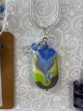 Forest Haze Handmade Glass Square Bead Pendant (MLF020)