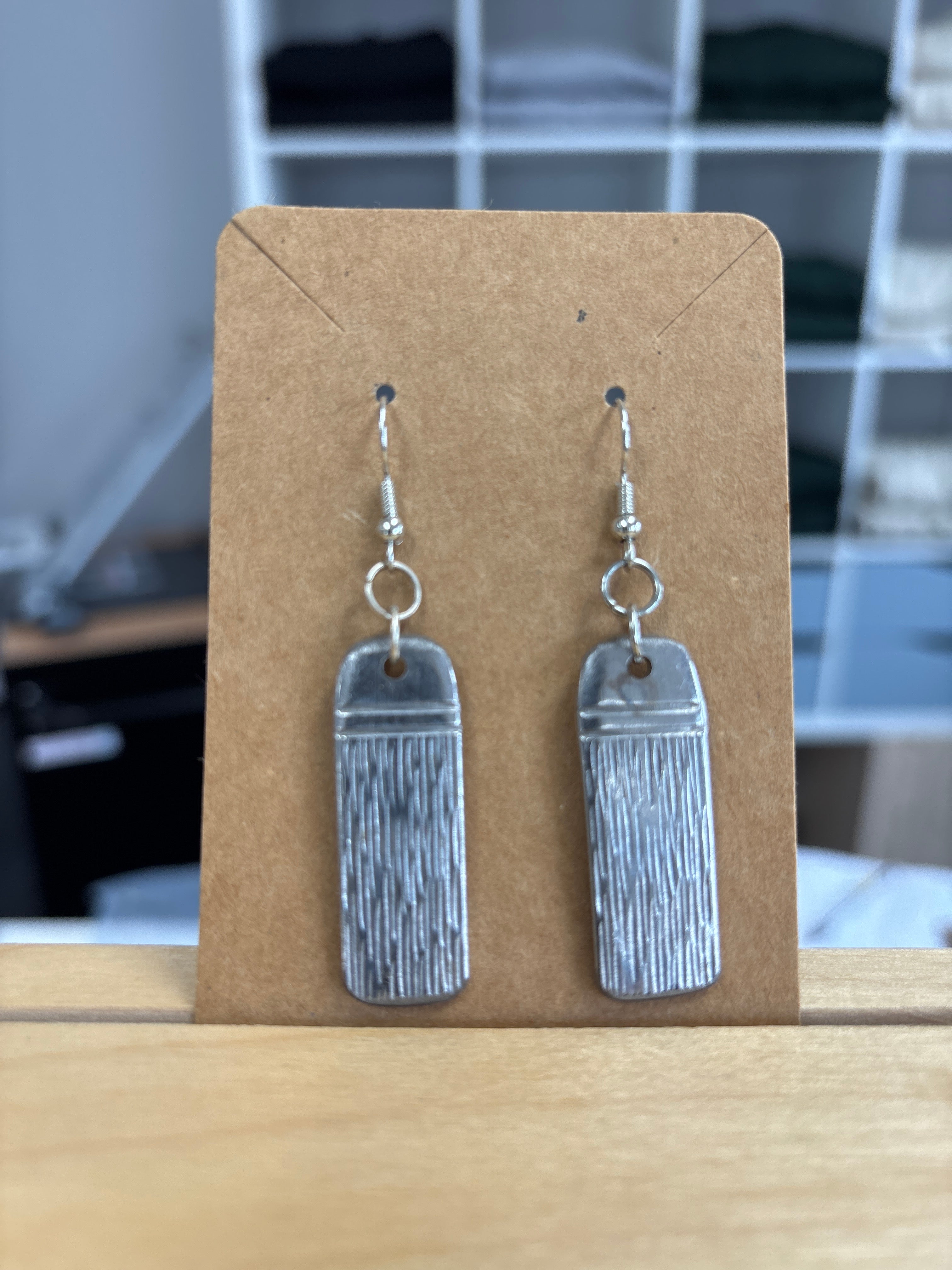 Earrings Locally Made of Repurposed Silverware by Maven of Mischief