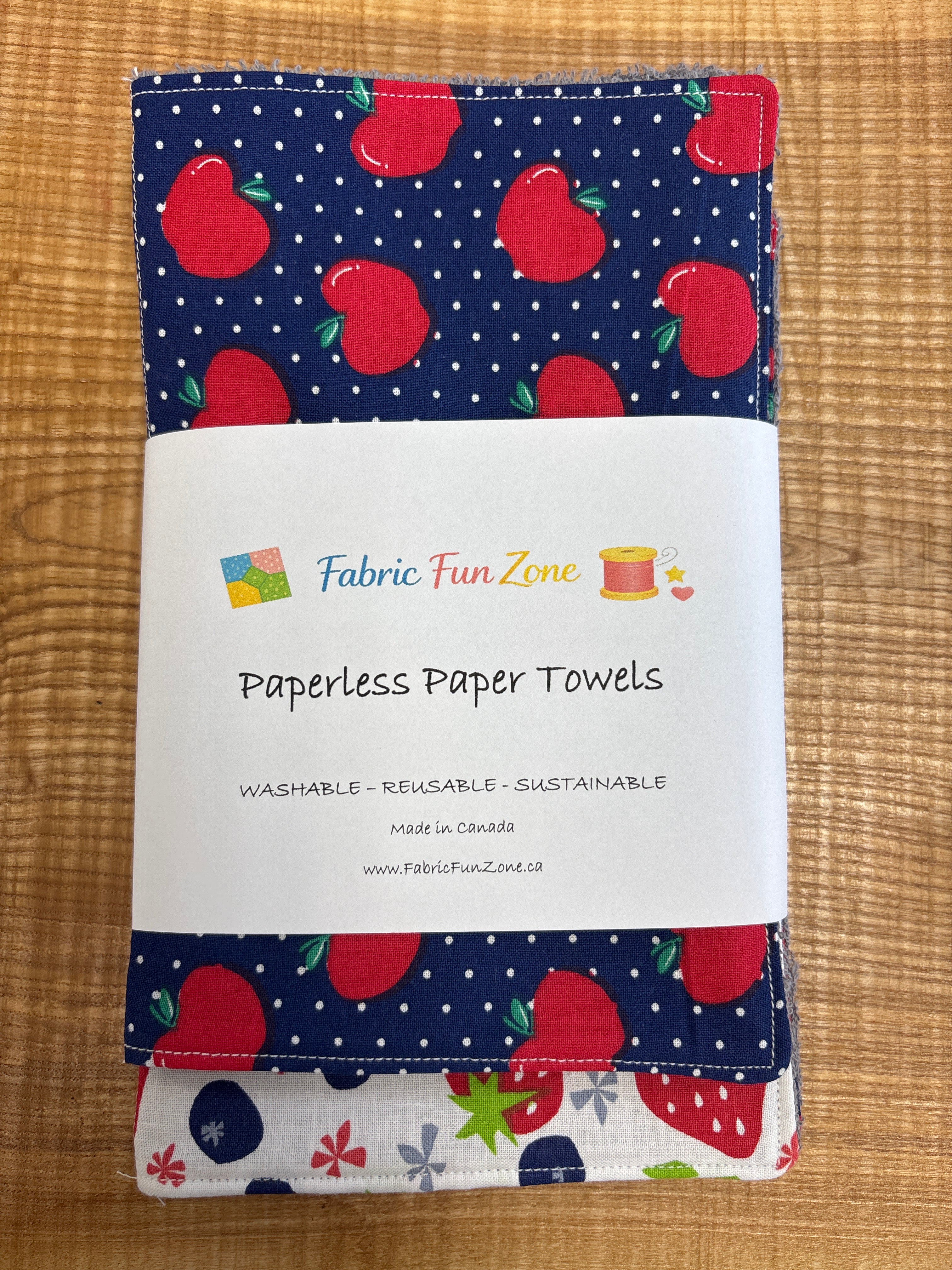 Paperless Paper Towel Sets of 4 Handmade by Fabric Fun Zone