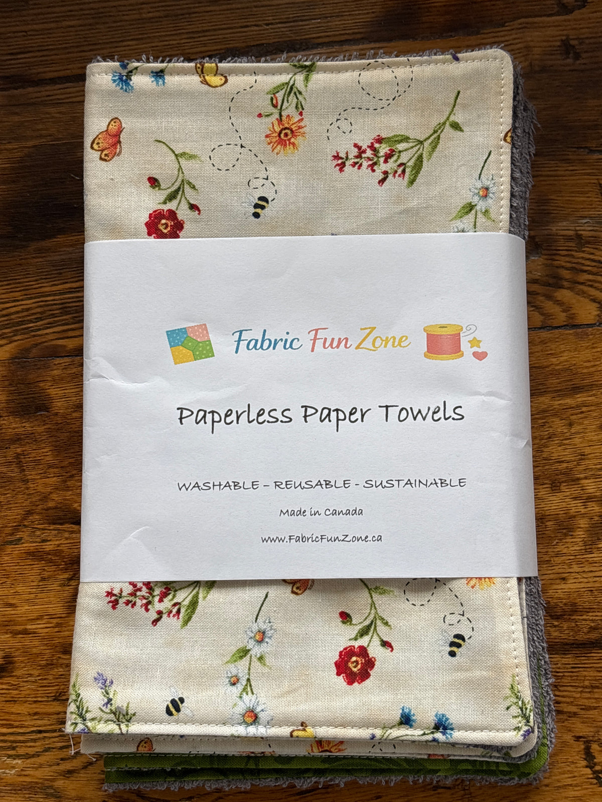 Paperless Paper Towel Sets of 4 Handmade by Fabric Fun Zone