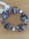 Meri Glass Beads Purple Sparkle Bracelet