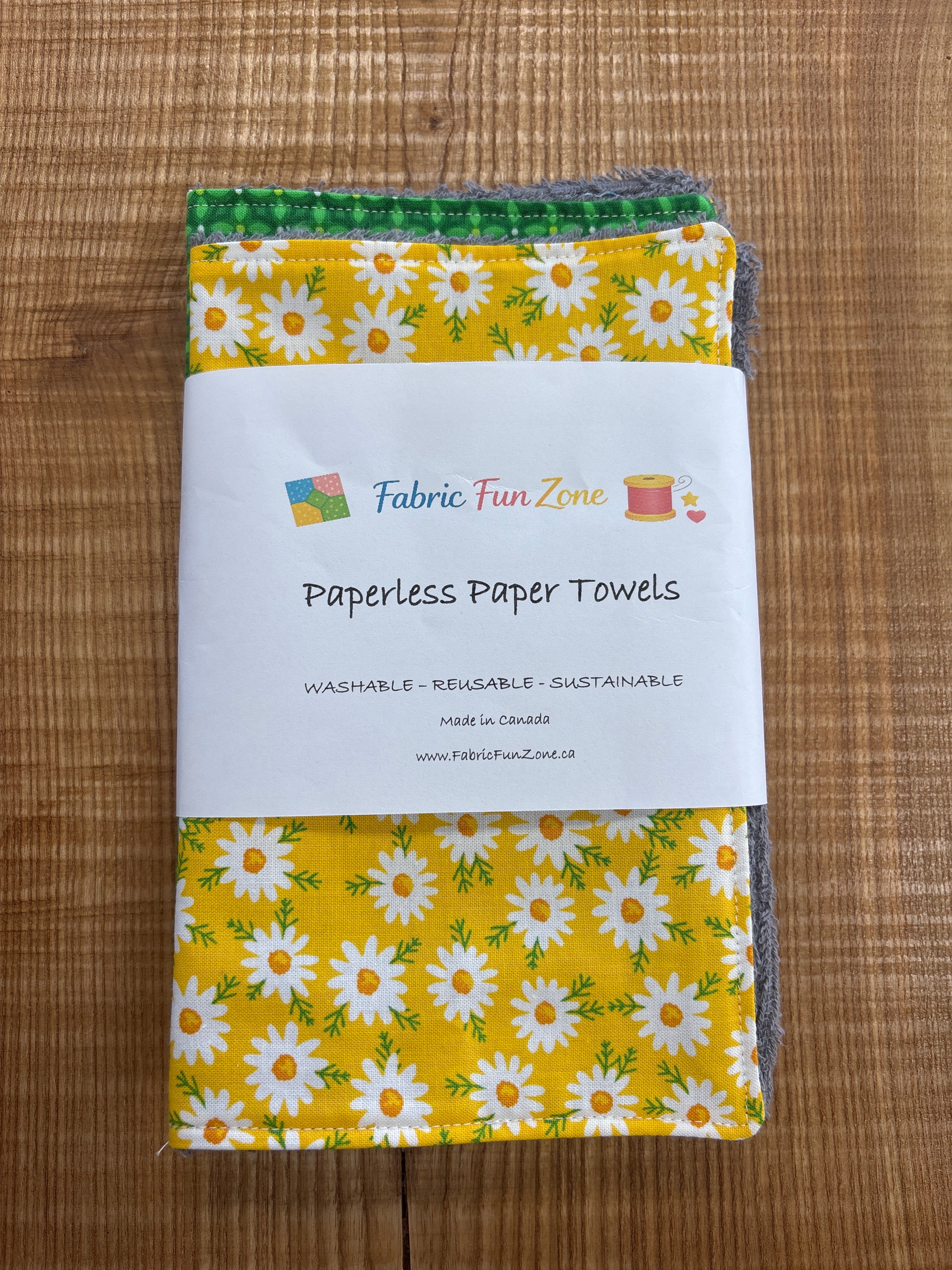 Paperless Paper Towel Sets of 4 Handmade by Fabric Fun Zone