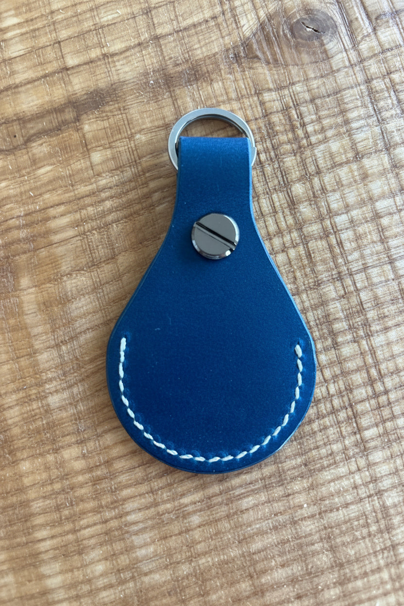 Handcrafted Leather Air Tag Keychain by Red Valley Studios