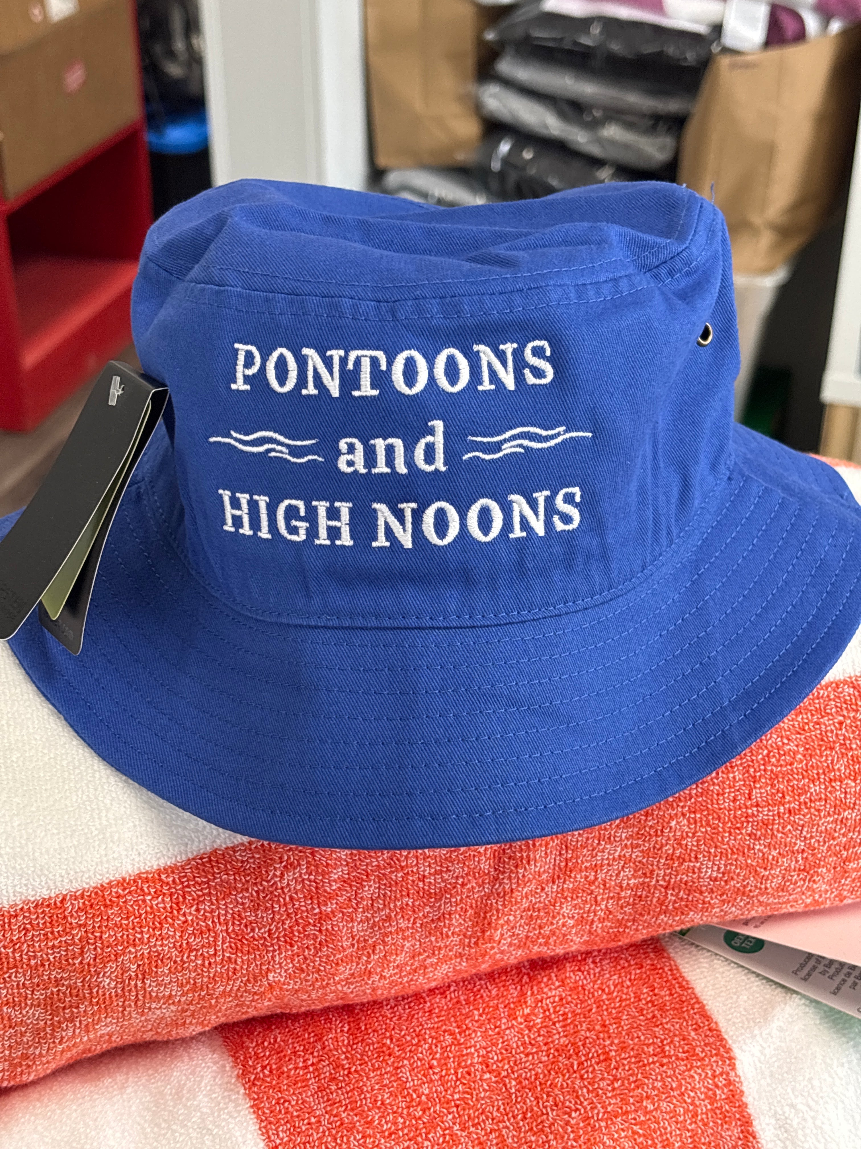 Pontoons and High Noons Embroidered Bucket Hat