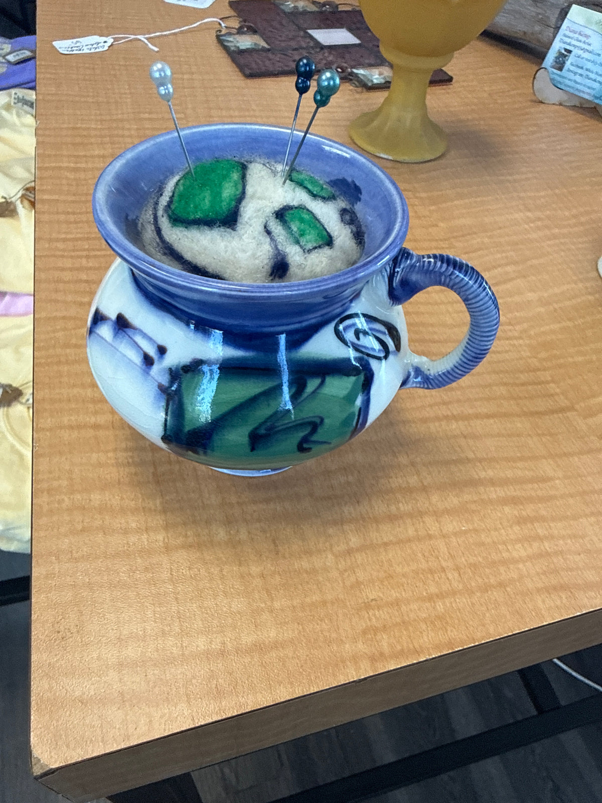 Pin Cushion in Upcycled Ceramics