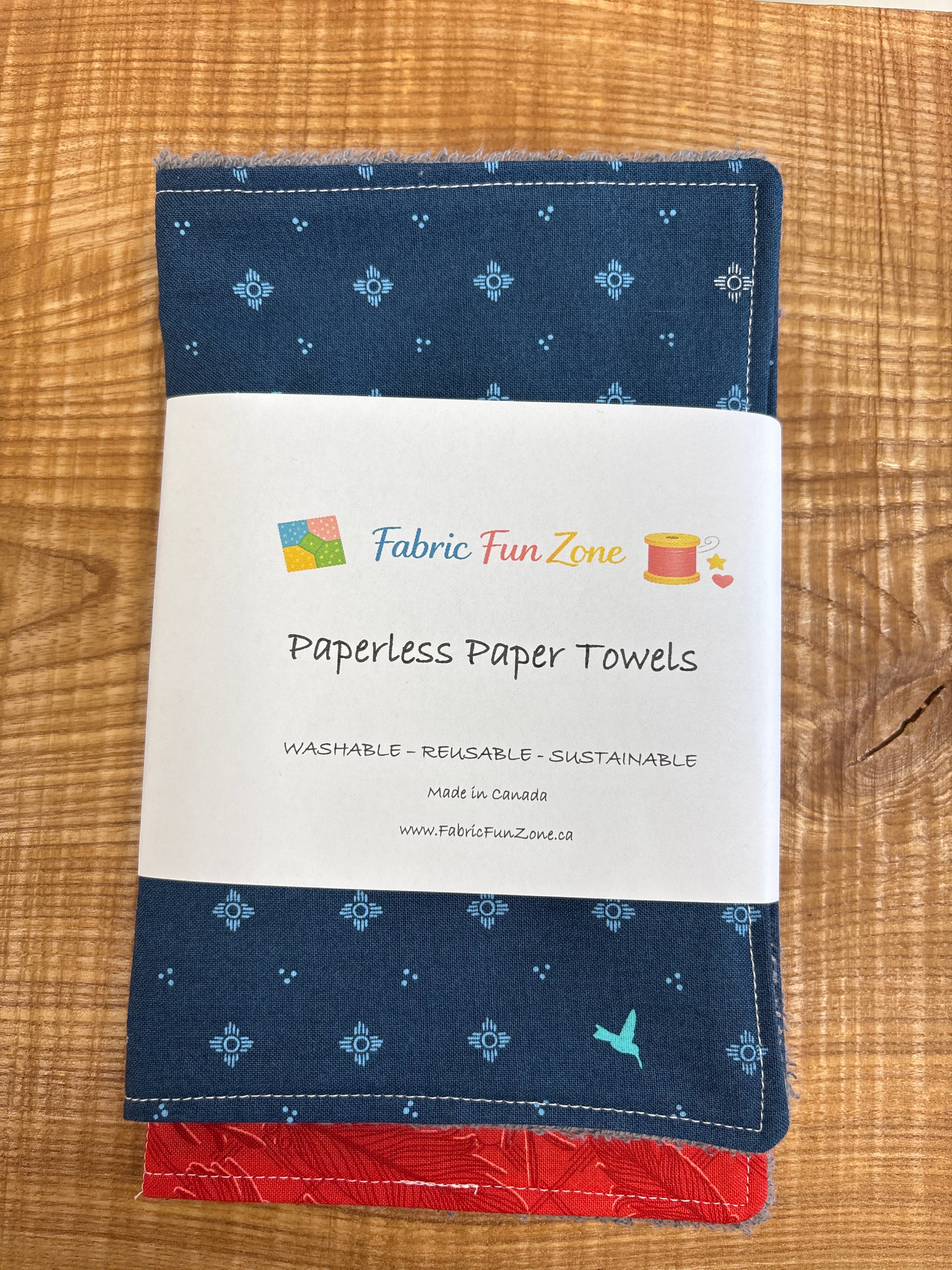 Paperless Paper Towel Sets of 4 Handmade by Fabric Fun Zone