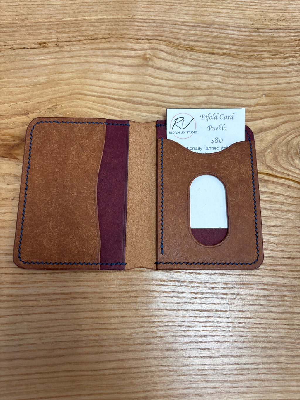 Handcrafted Bifold Pueblo Leather Wallet by Red Valley Studios