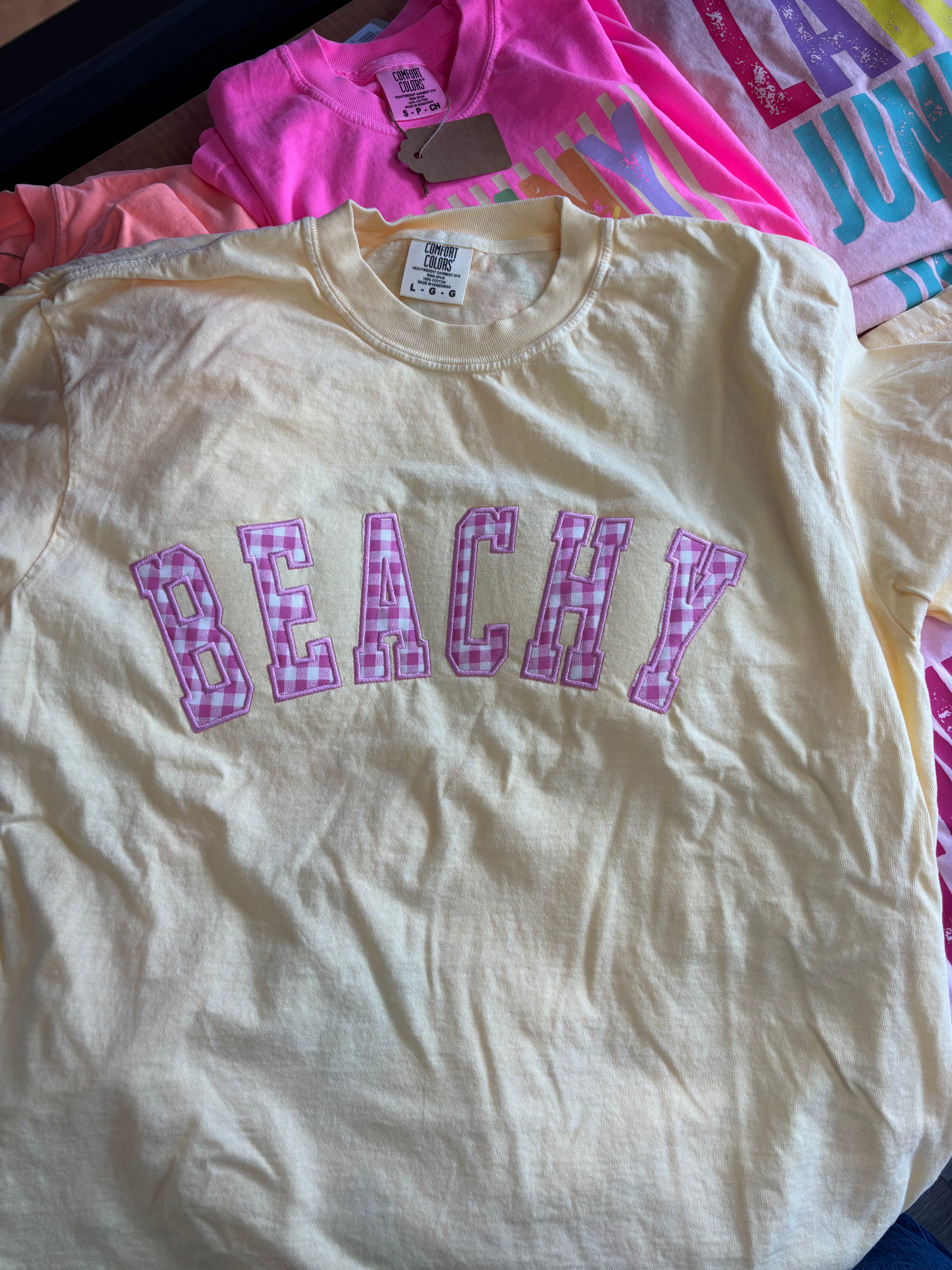 BEACHY Embroidered Applique Tshirt by Boards & Bobbins
