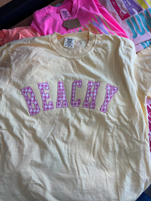 BEACHY Embroidered Applique Tshirt by Boards & Bobbins