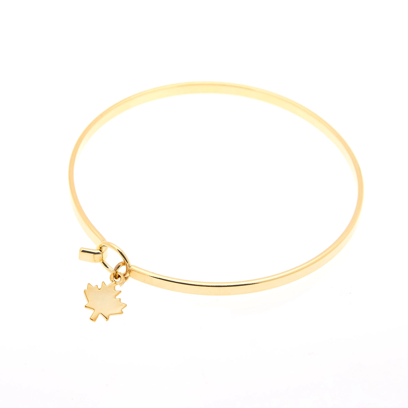 Maple Leaf Charm Bangle Bracelet Made in Canada - I Heart Canada Collection