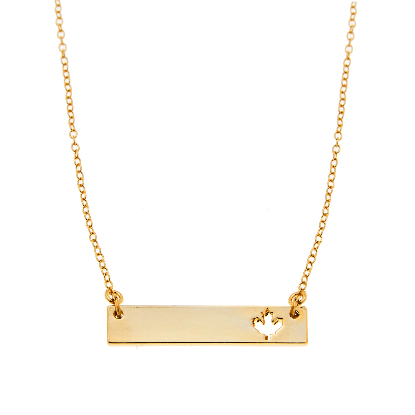 Maple Leaf Bar Necklace Made in Canada - I Heart Canada Collection