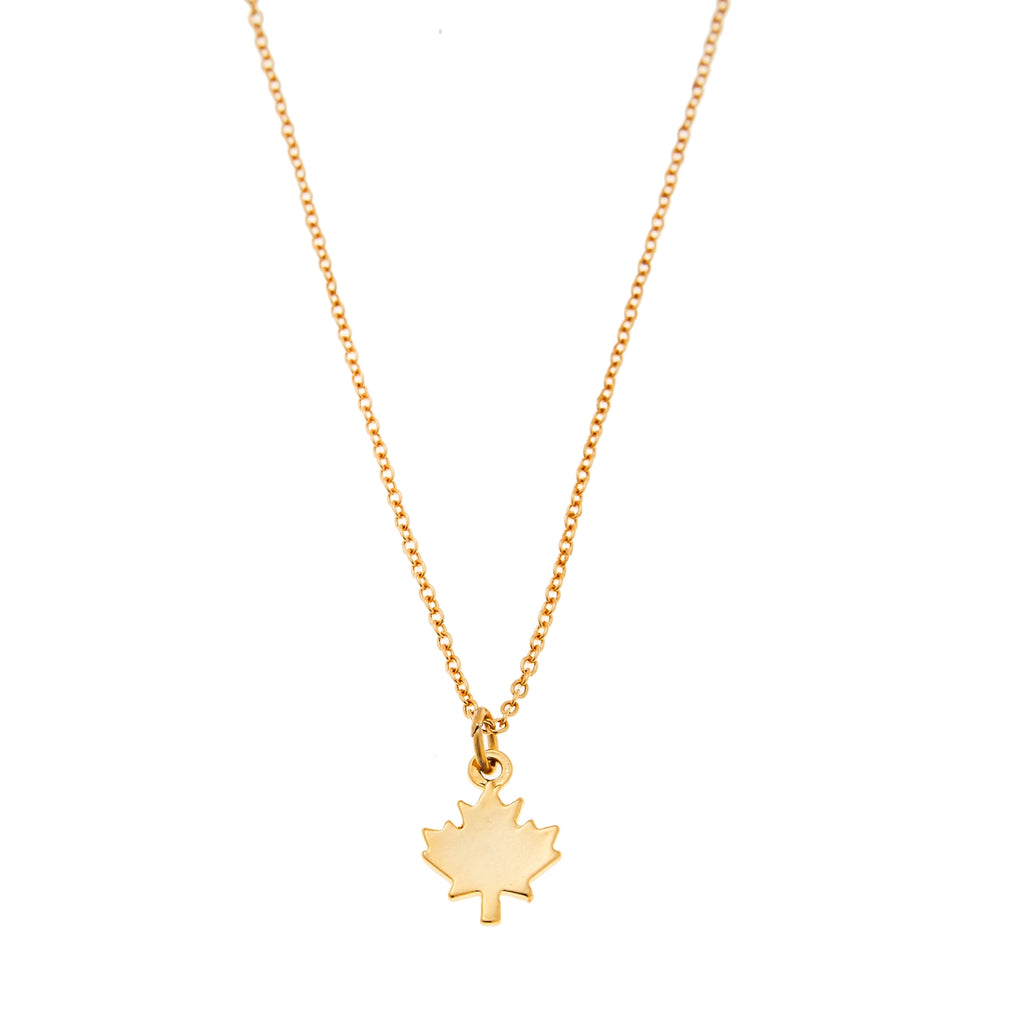 Maple Leaf Charm Necklace Made in Canada - I Heart Canada Collection