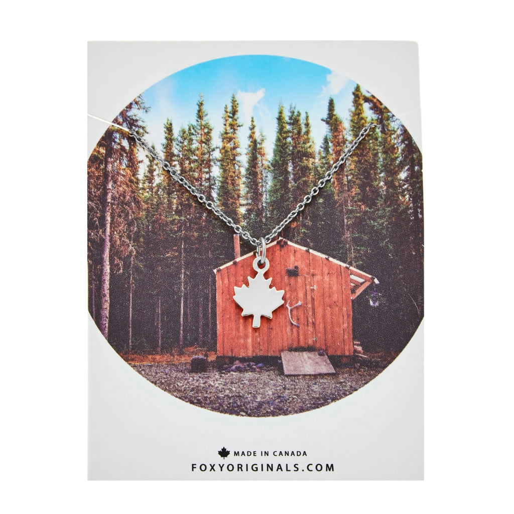 Maple Leaf Charm Necklace Made in Canada - I Heart Canada Collection