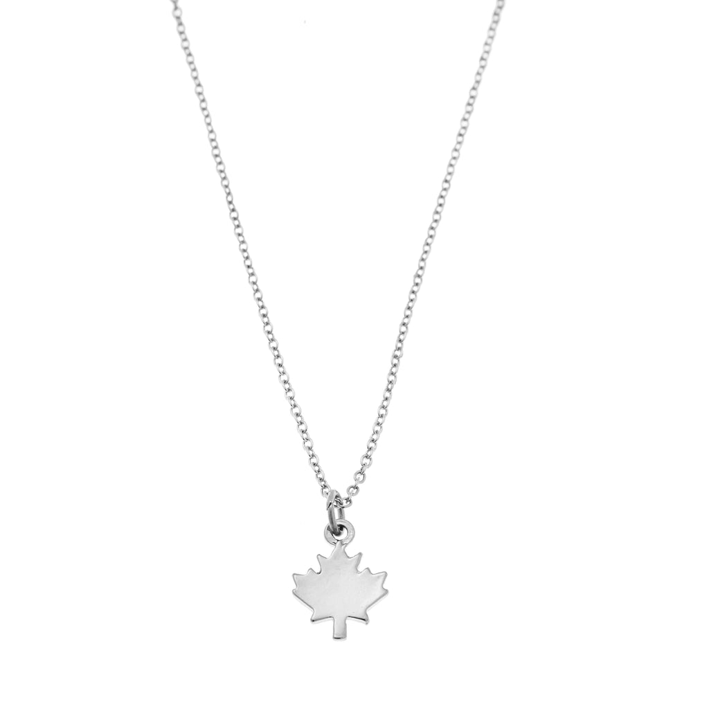 Maple Leaf Charm Necklace Made in Canada - I Heart Canada Collection