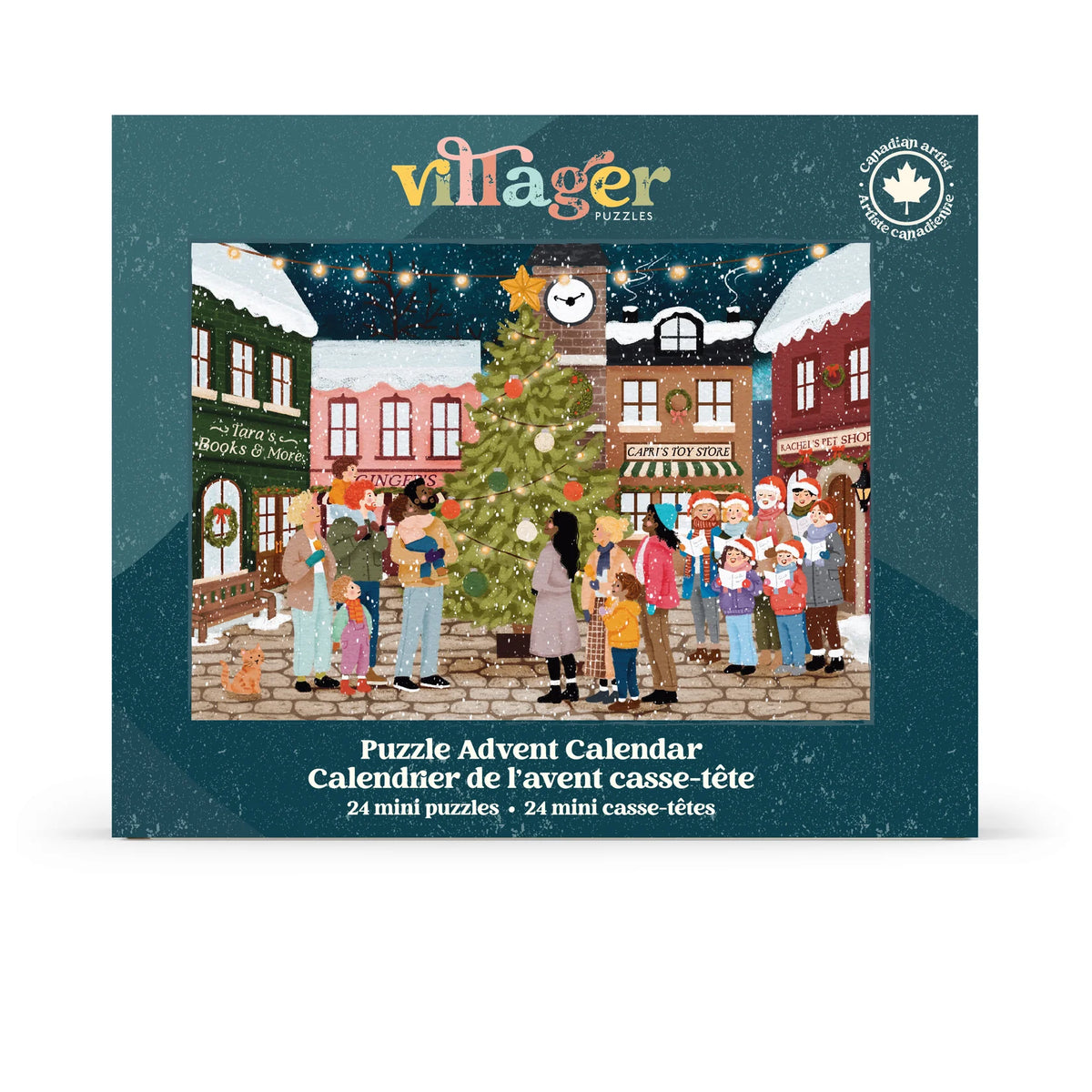 Villager Puzzles Advent Calendar 24 Mini Puzzles Designed in Canada