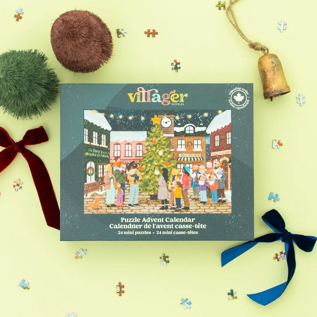 Villager Puzzles Advent Calendar 24 Mini Puzzles Designed in Canada