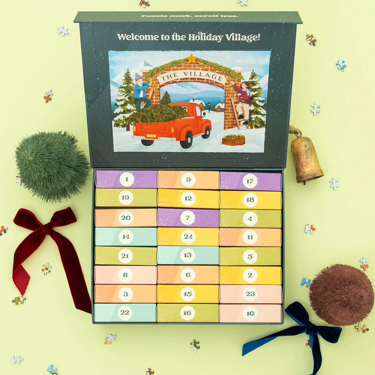 Villager Puzzles Advent Calendar 24 Mini Puzzles Designed in Canada
