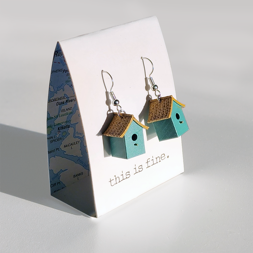 Birdhouse Earrings - Affordable Housing by this is fine